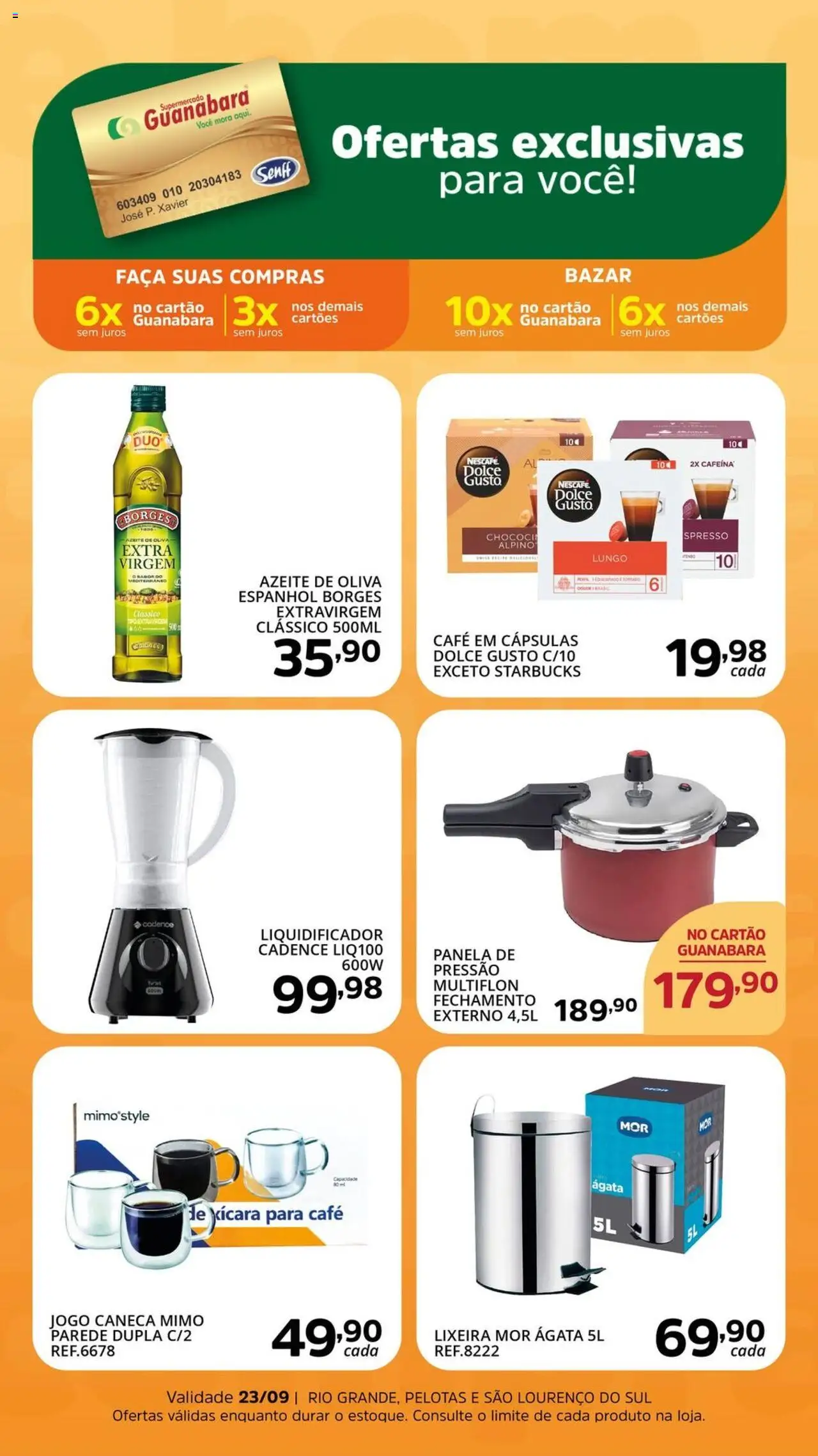 Supermercado Guanabara Folheto - válido de 12.09.2025 | Página: 1 | Produtos: Panela, Liquidificador, Caneca, Azeite