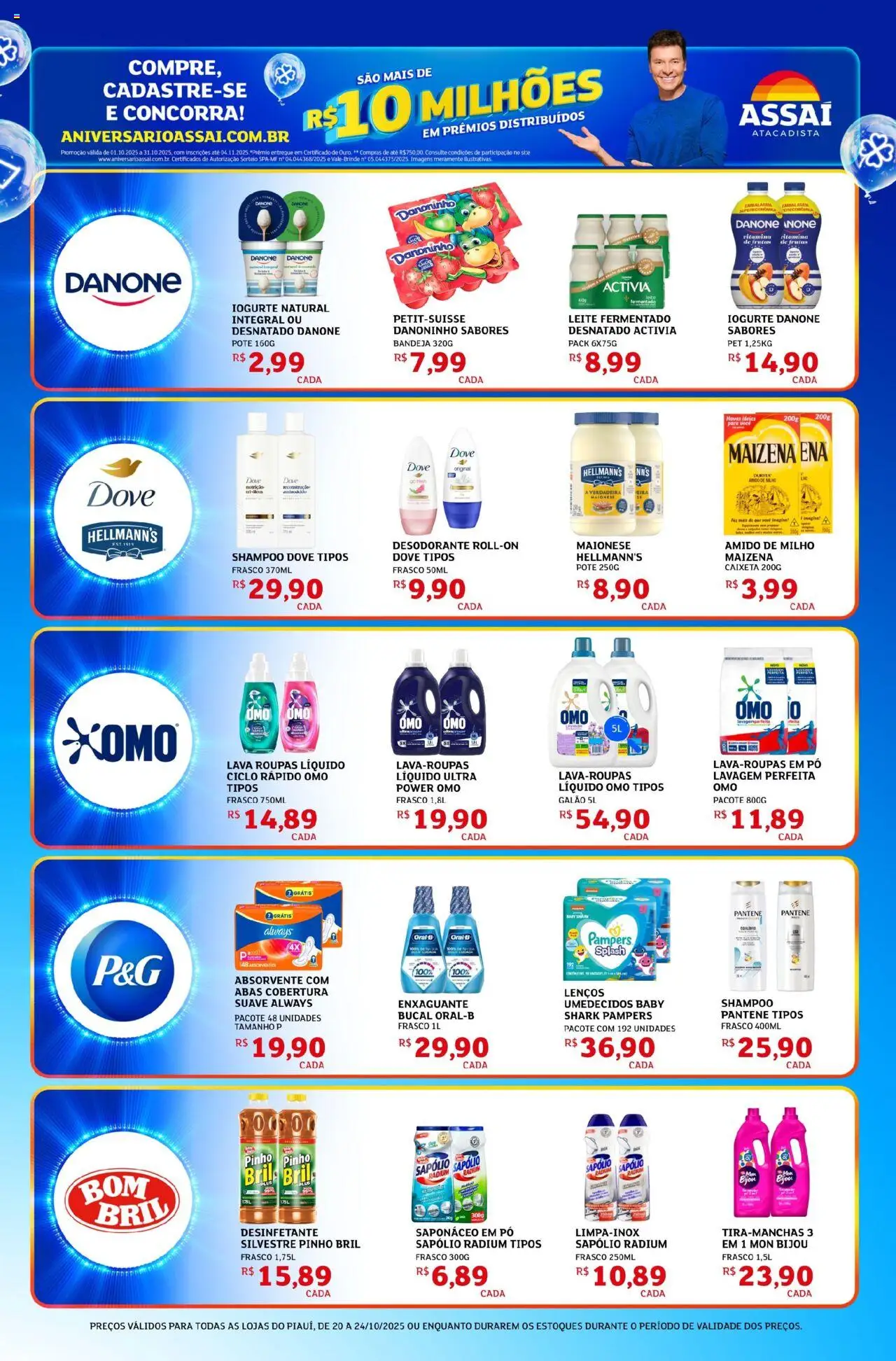 Assaí Atacadista Folheto - válido de 20.10.2025 | Página: 5 | Produtos: Leite, Maionese, Omo líquido, Leite fermentado
