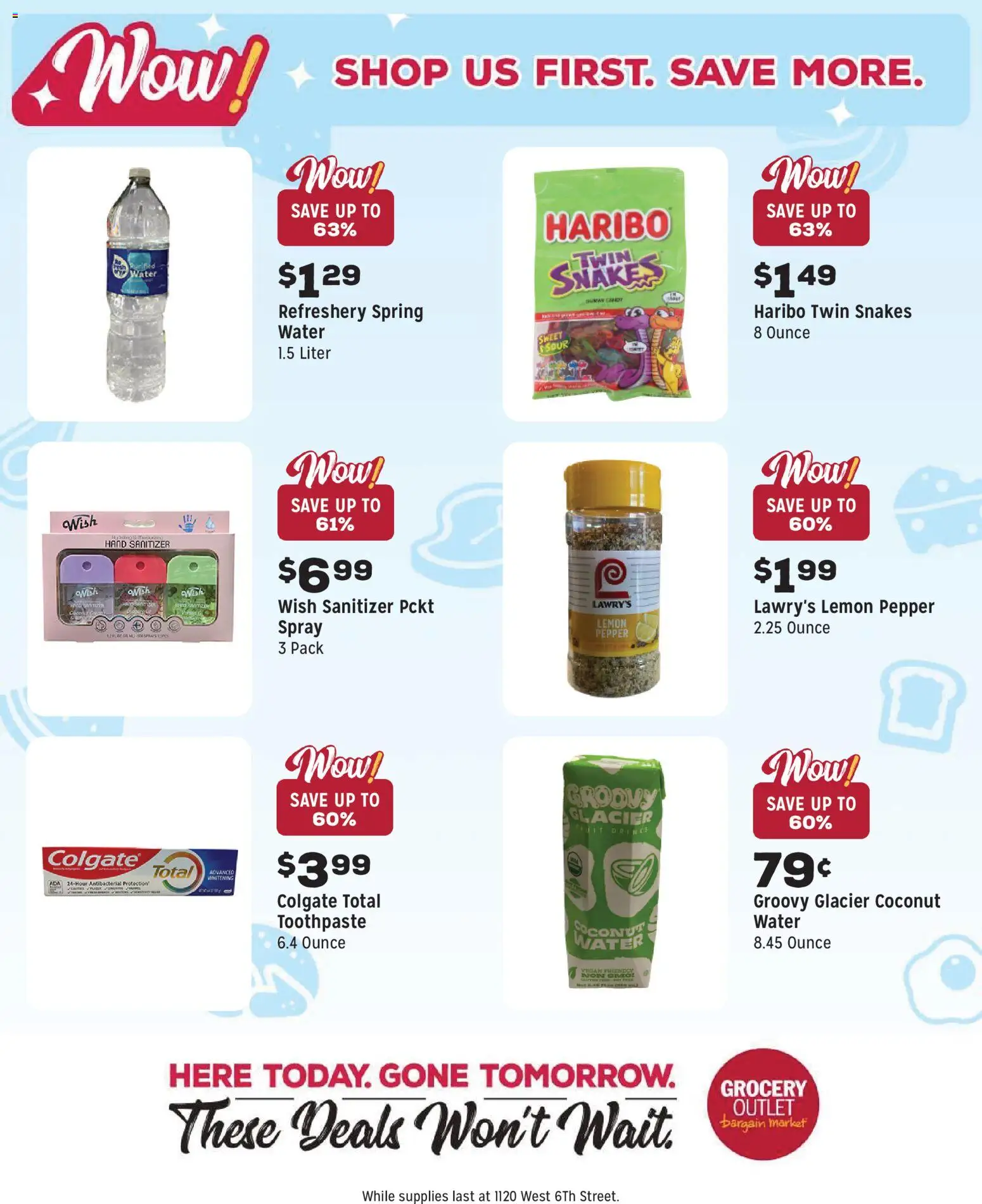 Grocery Outlet Weekly Ad - CA - valid from 10.12.2025 | Page: 10 | Products: Toothpaste, Water, Pepper, Lemon