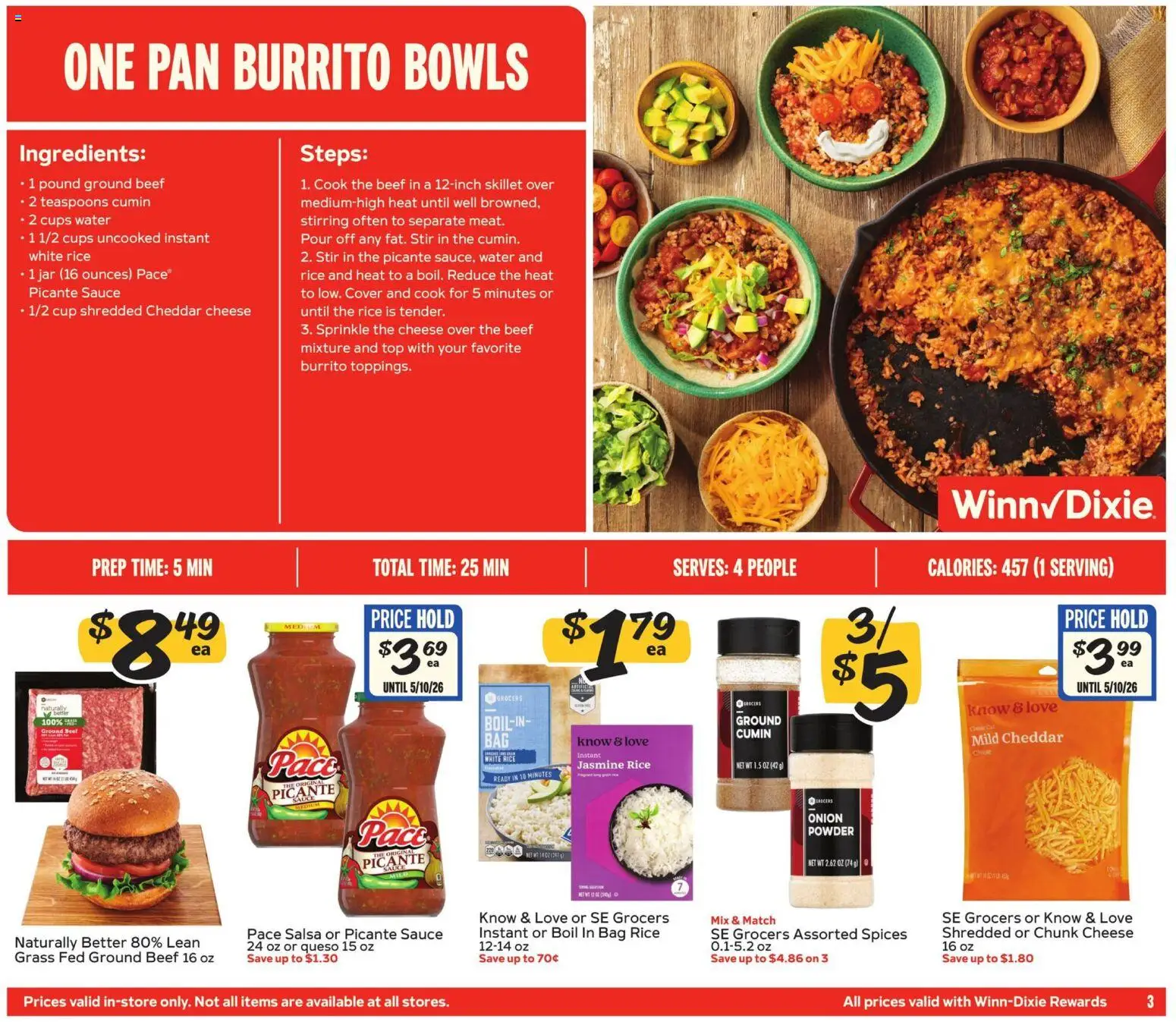 Winn Dixie Ad - valid from 25.03.2026 | Page: 3 | Products: Skillet, Pan, Powder, Rice