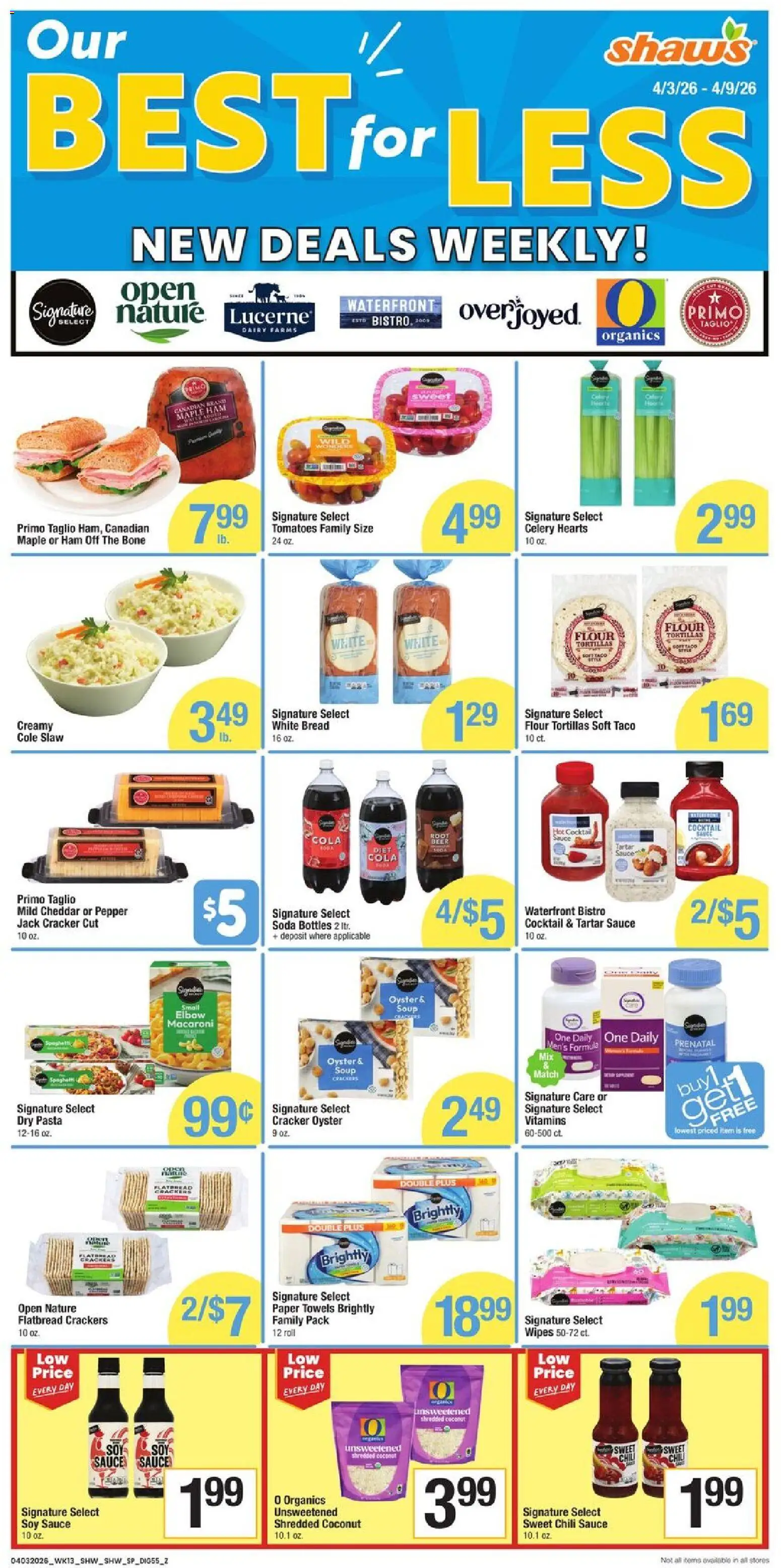 Shaw's Weekly Ad - VT - valid from 03.04.2026 | Page: 7 | Products: Bread, Ham, Tomatoes, Pasta