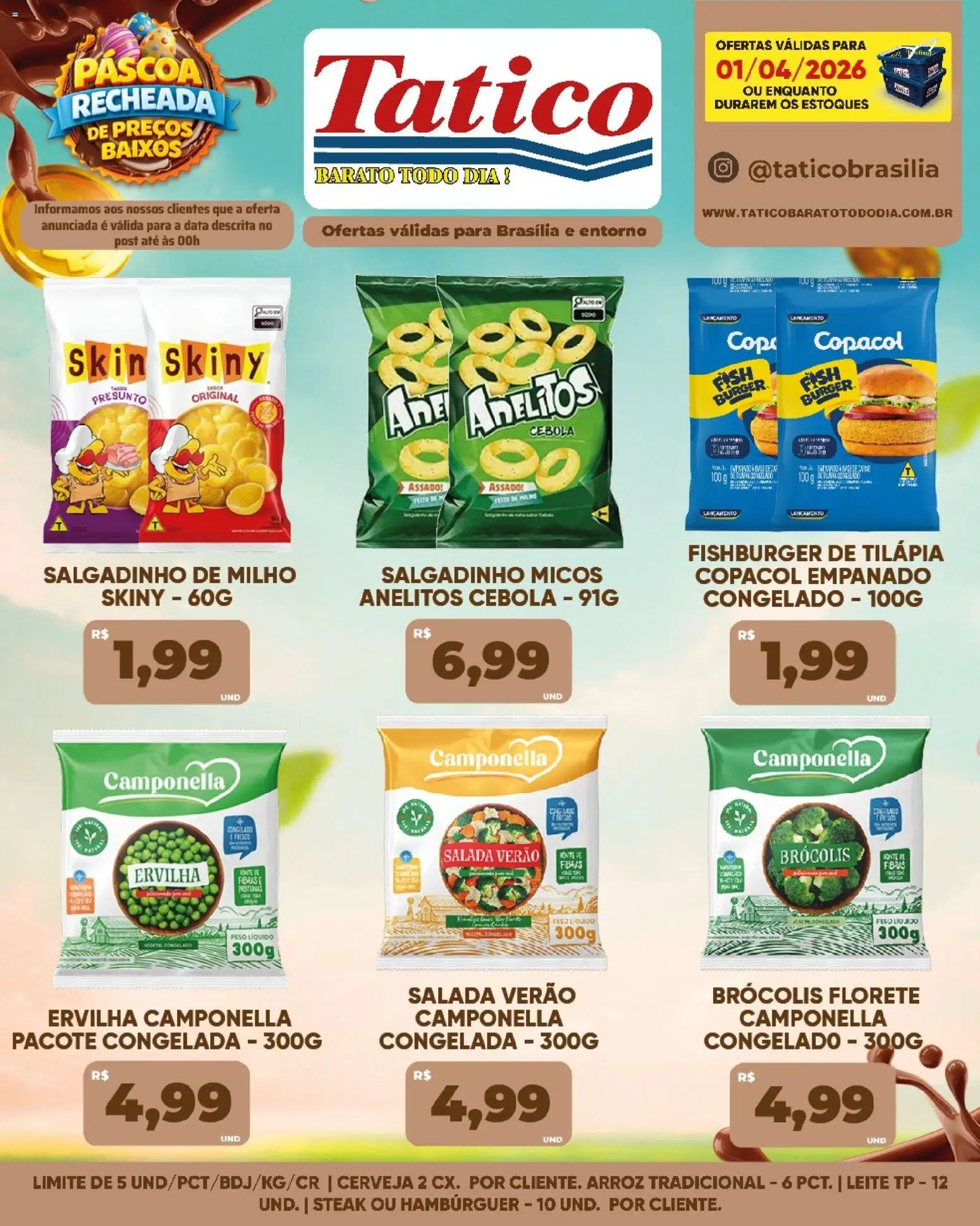 Tatico Folheto - válido de 02.04.2026 | Página: 31 | Produtos: Leite, Tilápia, Presunto, Hambúrguer