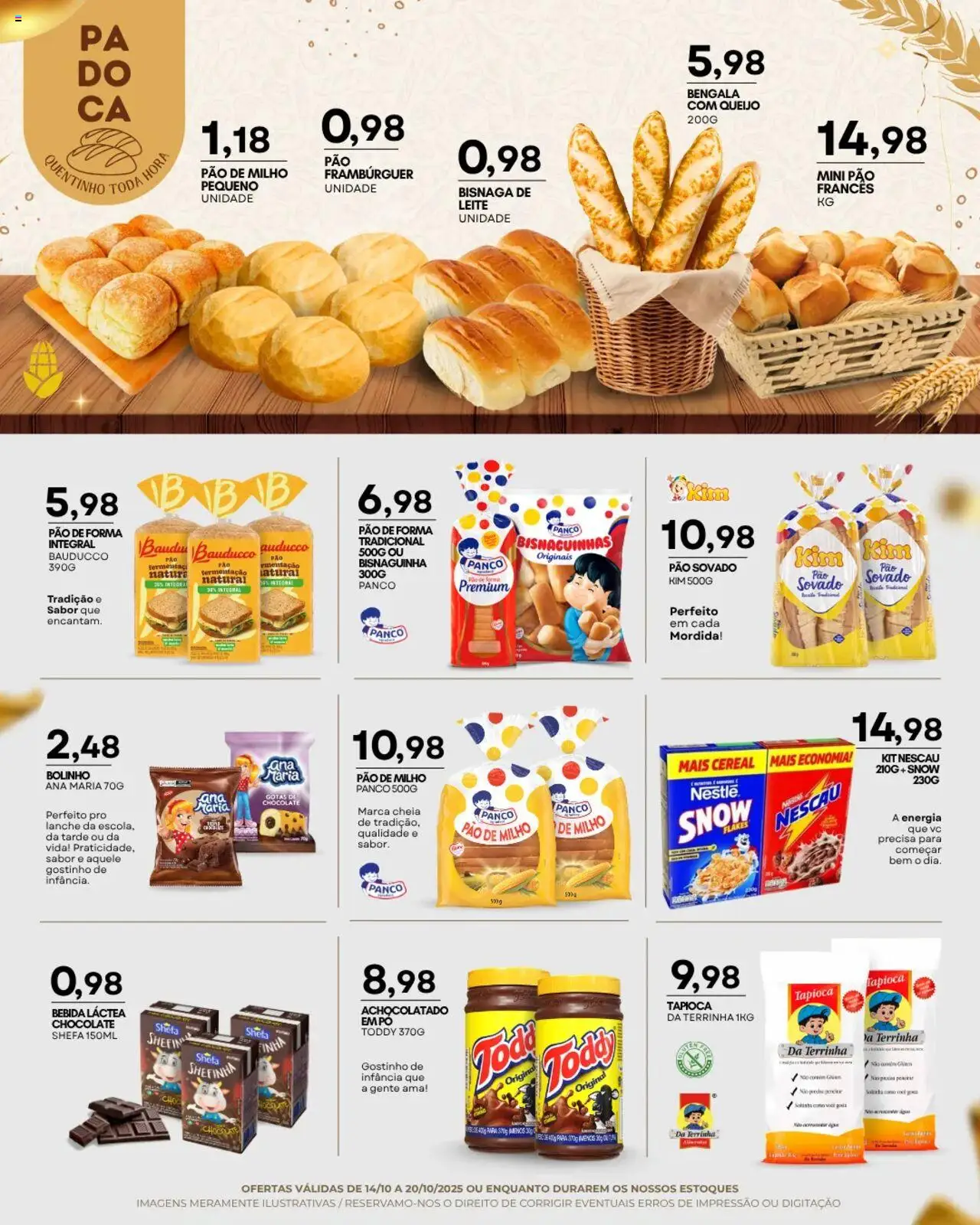 Mercadão Atacadista Folheto - válido de 14.10.2025 | Página: 7 | Produtos: Pó, Tapioca, Pão de forma, Bebida