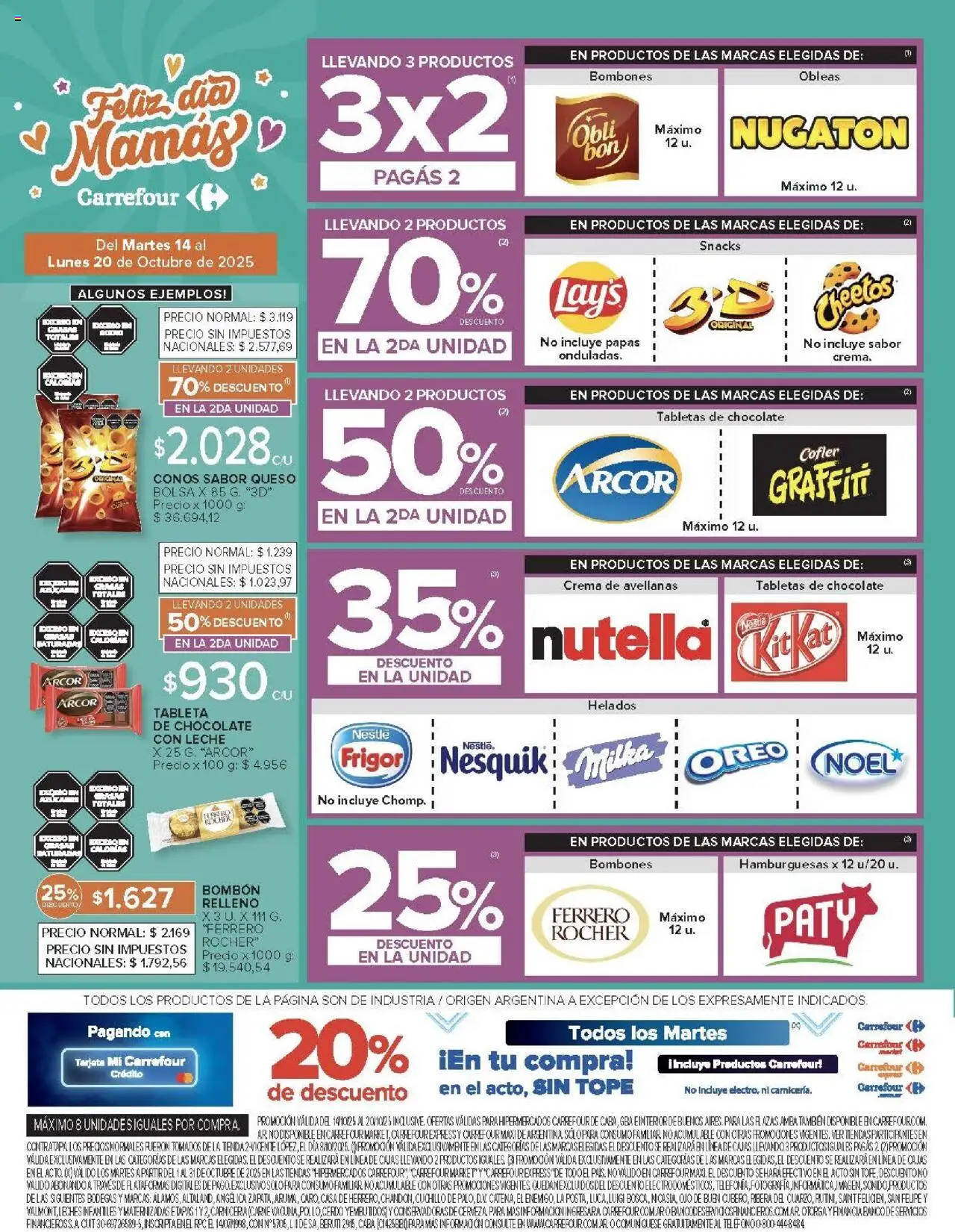Carrefour ofertas │ válido desde el 14.10.2025 | Página: 3 | Productos: Cuchillo, Banco, Bombones, Leche