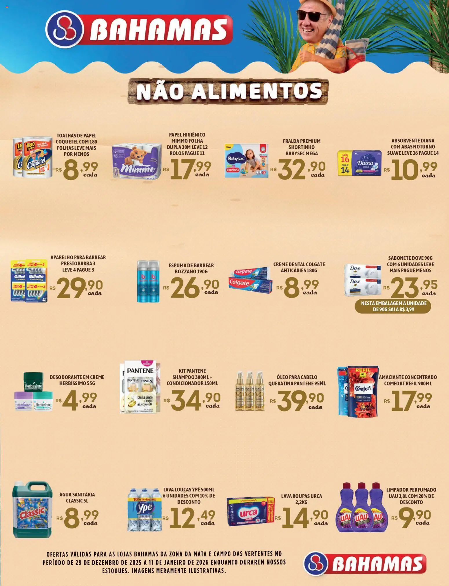 Bahamas Supermercados Folheto - válido de 29.12.2025 | Página: 11 | Produtos: Desodorante, Óleo, Absorvente, Água sanitária