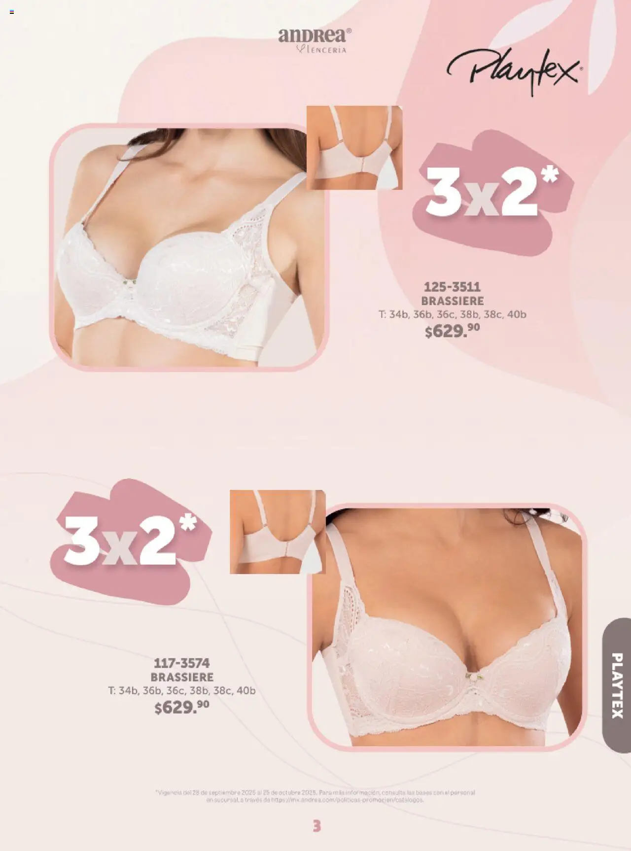 Nuevas ofertas de Andrea válidas en toda la República Mexicana desde el 28.09.2025. ¡Encuentra las mejores ofertas en Andrea - Catálogo Playtex! | Página: 3