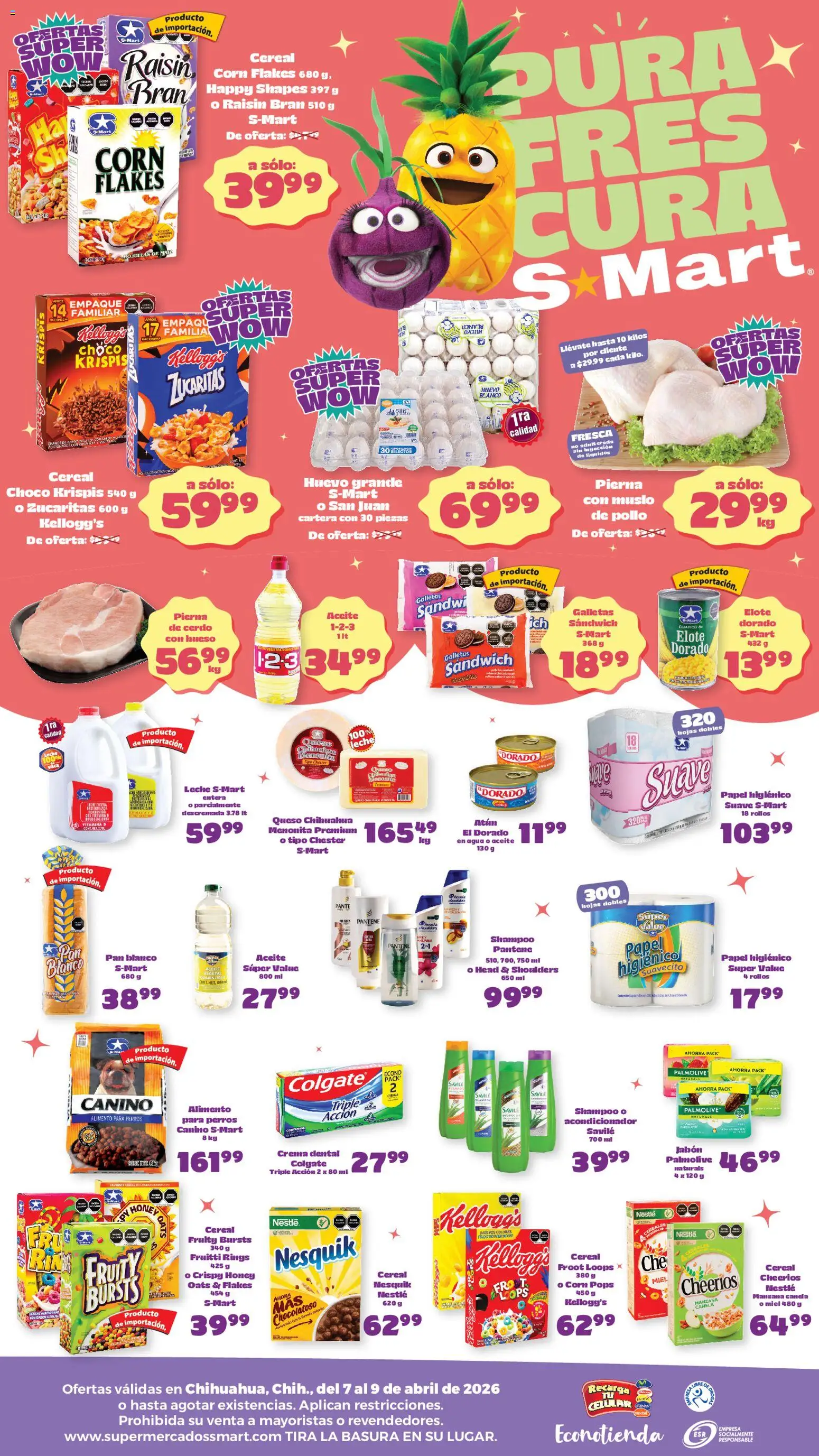 Nuevas ofertas de S-Mart válidas en toda la República Mexicana desde el 07.04.2026. ¡Encuentra las mejores ofertas en S-Mart folleto! | Página: 2 | Productos: Pollo, Manzana, Leche, Aceite