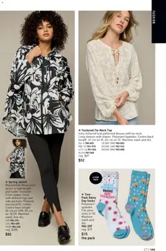 Preview of Spring Jacket, Black/white floral print jacket is lightweight and water-resistant. Front zipper, hood with drawstrings and side pockets. Relaxed, oversized fit. Cotton. Centre back length: 84 cm on S/M; 85 cm on 1X/2X. Machine wash, line dry. from shop Avon valid from 26.03.2026 | Page: 149