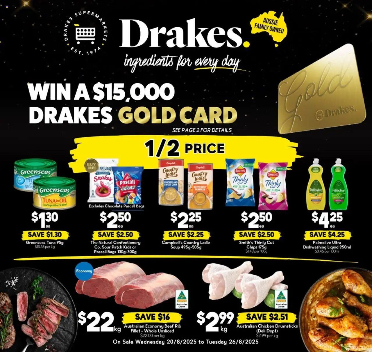 Drakes catalogue - valid from 20.08.2025 | Page: 1 | Products: Chocolate, Beef, Soup, Pumpkin