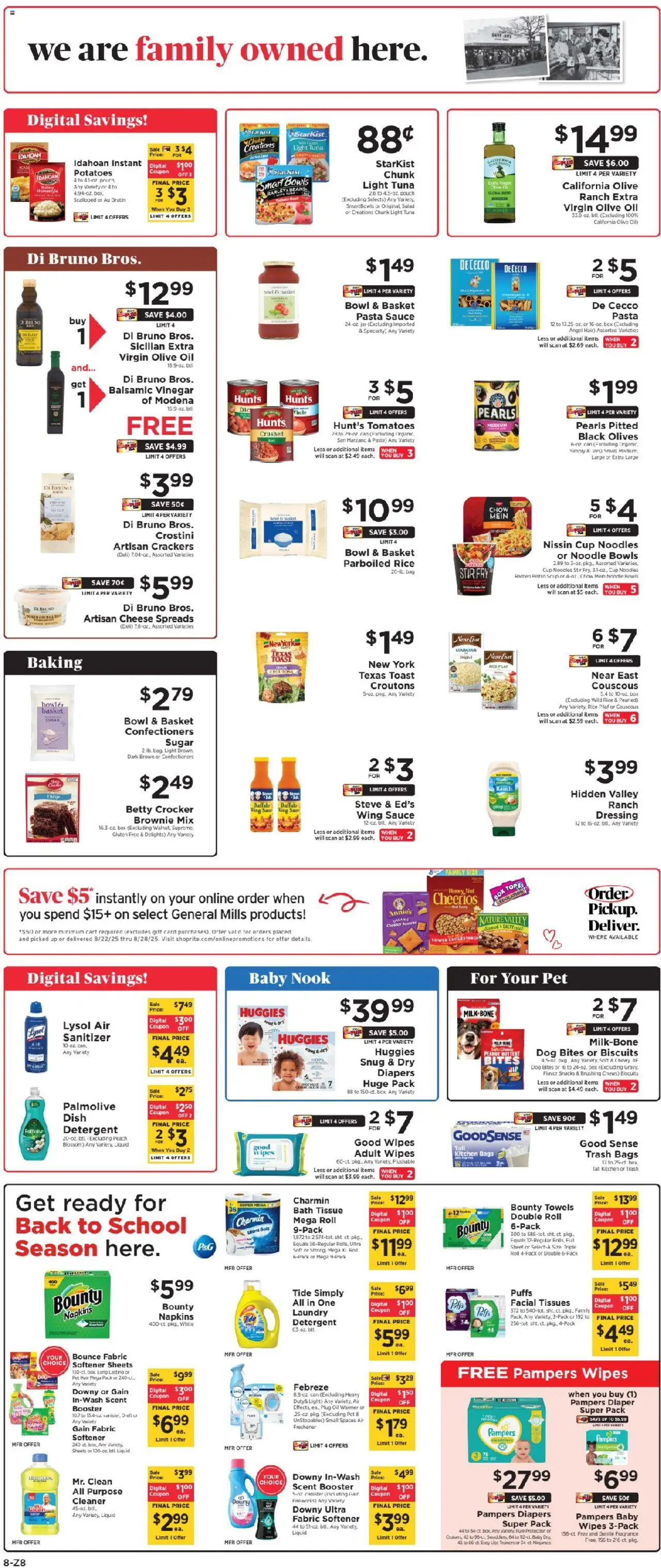 ShopRite Weekly Ad - valid from 22.08.2025 | Page: 9 | Products: Detergent, Pasta, Salad, Sauce