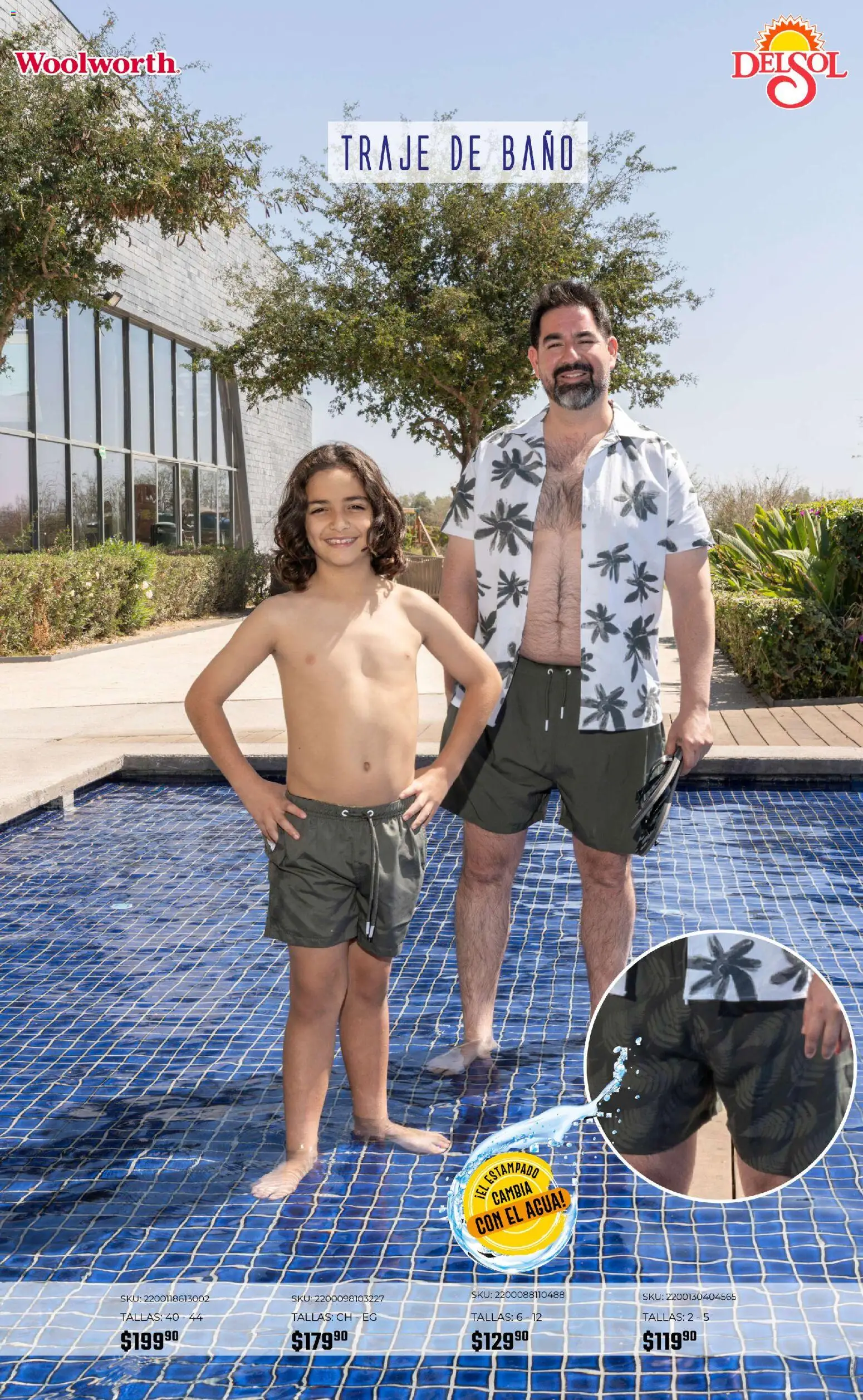 Nuevas ofertas de Del Sol y Woolworth válidas en toda la República Mexicana desde el 19.03.2026. ¡Encuentra las mejores ofertas en Del Sol y Woolworth catálogo Vacaciones 2026 ! | Página: 43 | Productos: Traje, Agua, Traje de baño, Baño