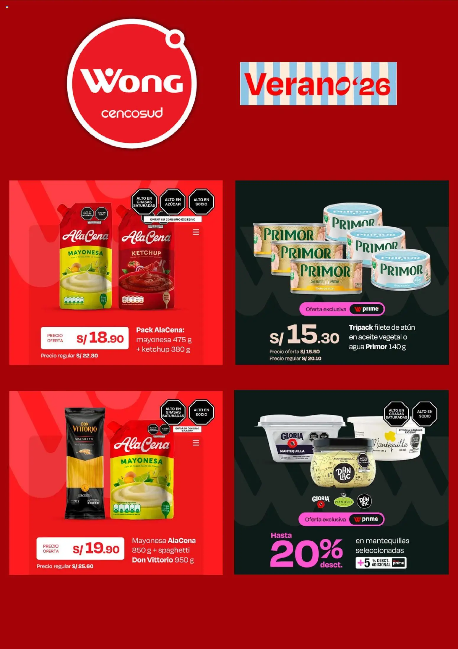 Catálogo Wong válido desde 23.03.2026 | Página: 2 | Productos: Mantequilla, Aceite, Peso