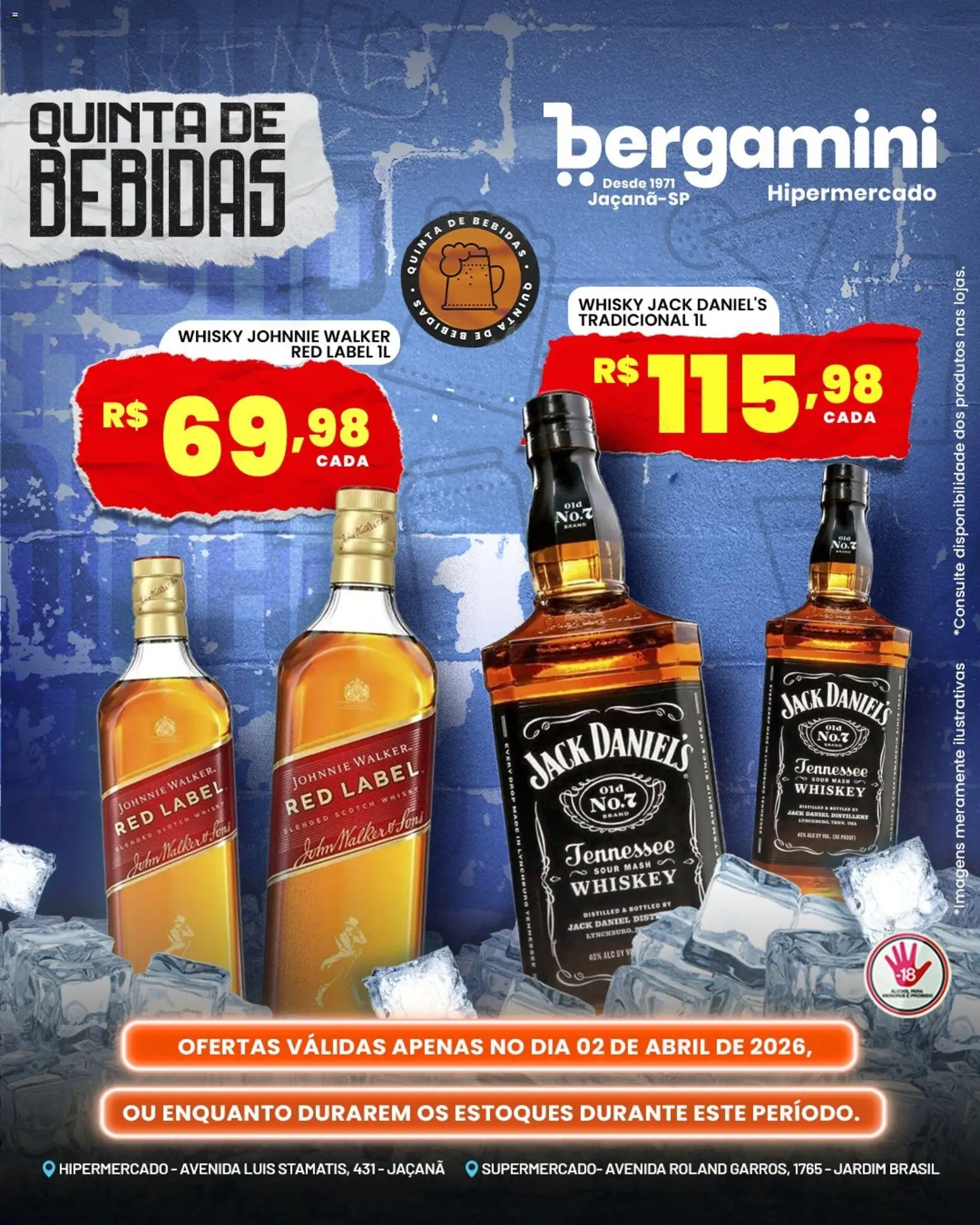 Supermercado Bergamini Folheto - válido de 02.04.2026 | Página: 9 | Produtos: Whisky, Bebida