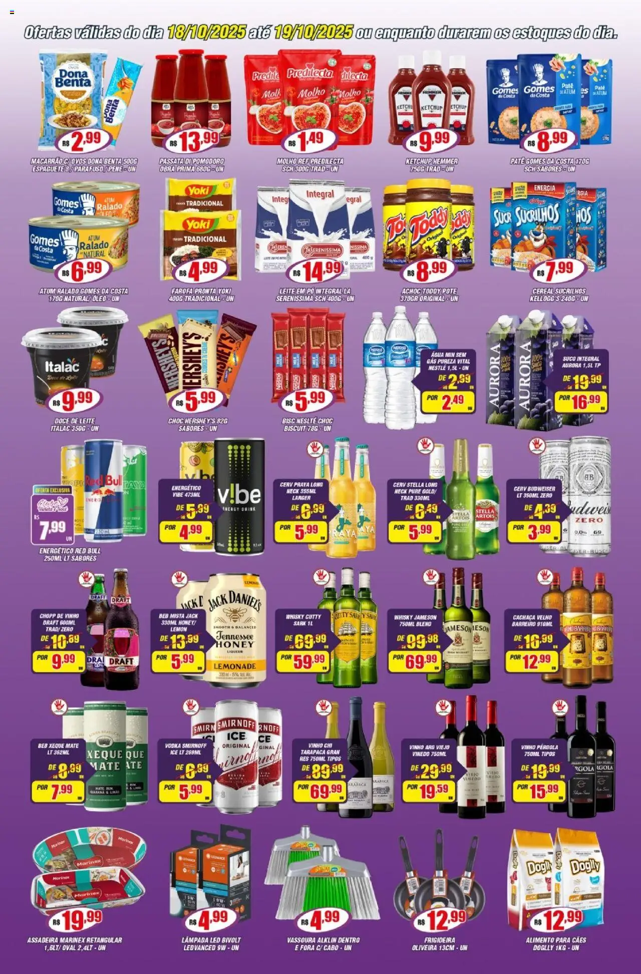 Violeta Supermercados Folheto - válido de 18.10.2025 | Página: 3 | Produtos: Espaguete, Leite, Ketchup, Vassoura