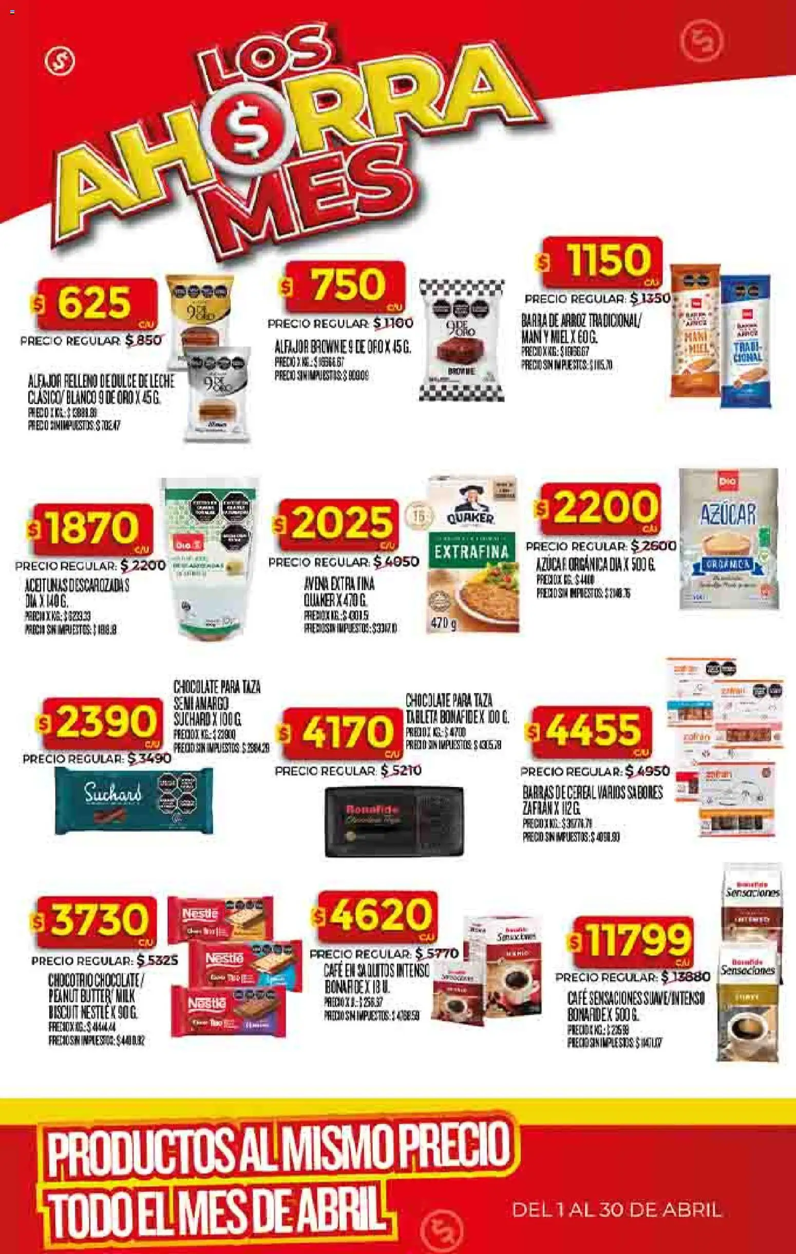 Dia - Ofertas - LOS AHORRA │ válido desde el 01.04.2026 | Página: 7 | Productos: Avena, Café, Alfajor, Arroz