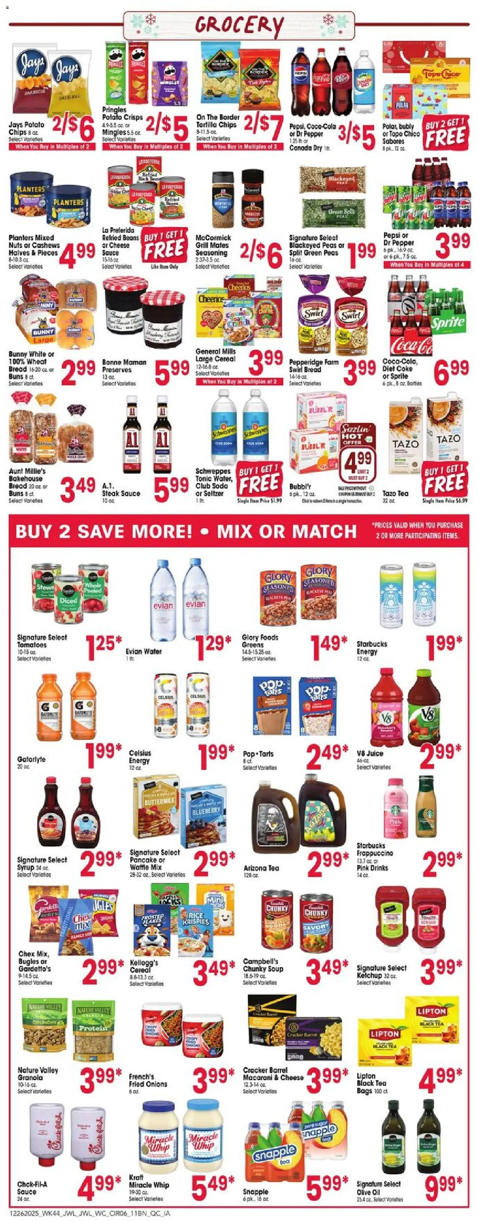 Jewel Osco Weekly Ad - valid from 26.12.2025 | Page: 6 | Products: Tea, Sauce, Pepper, Greens