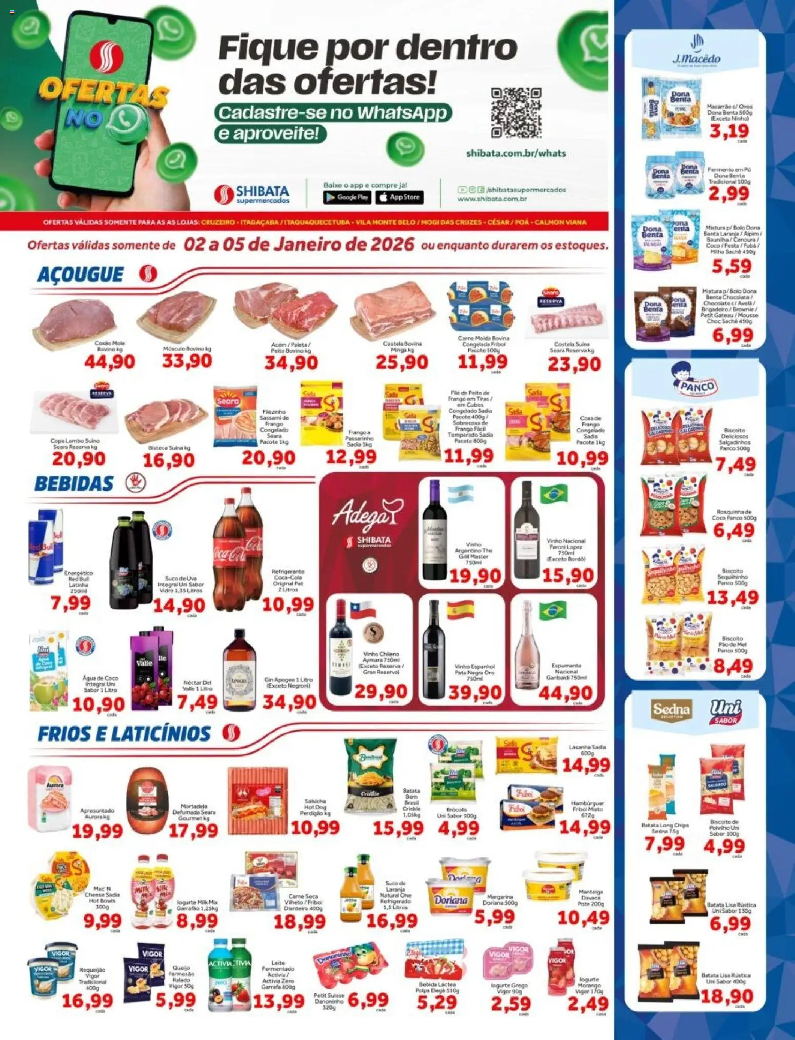 Shibata Folheto - válido de 02.01.2026 | Página: 1 | Produtos: Doriana, Salsicha, Gin, Carne moída