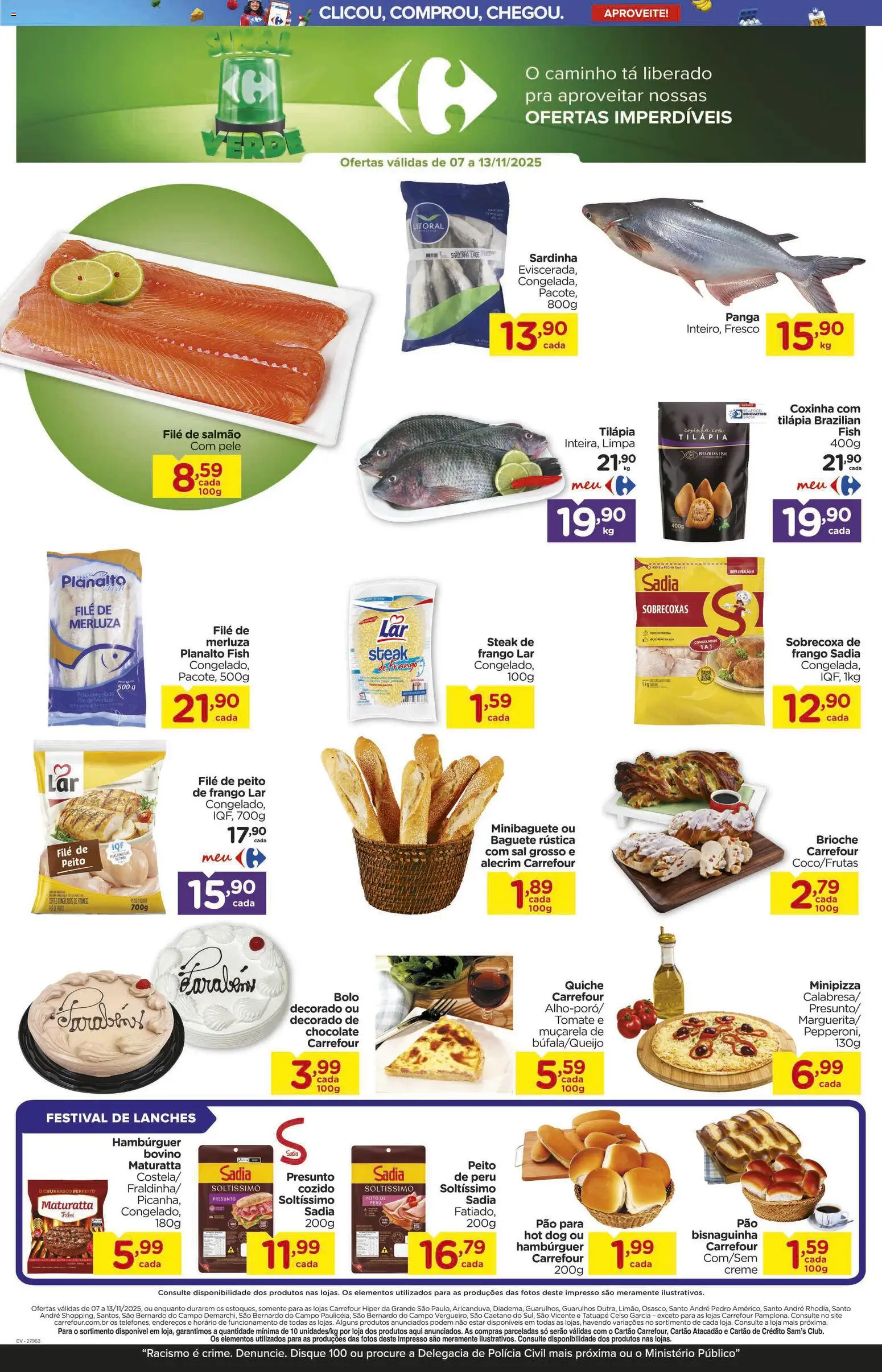 Carrefour Folheto - válido de 07.11.2025 | Página: 4 | Produtos: Pão, Presunto, Bolo, Frango