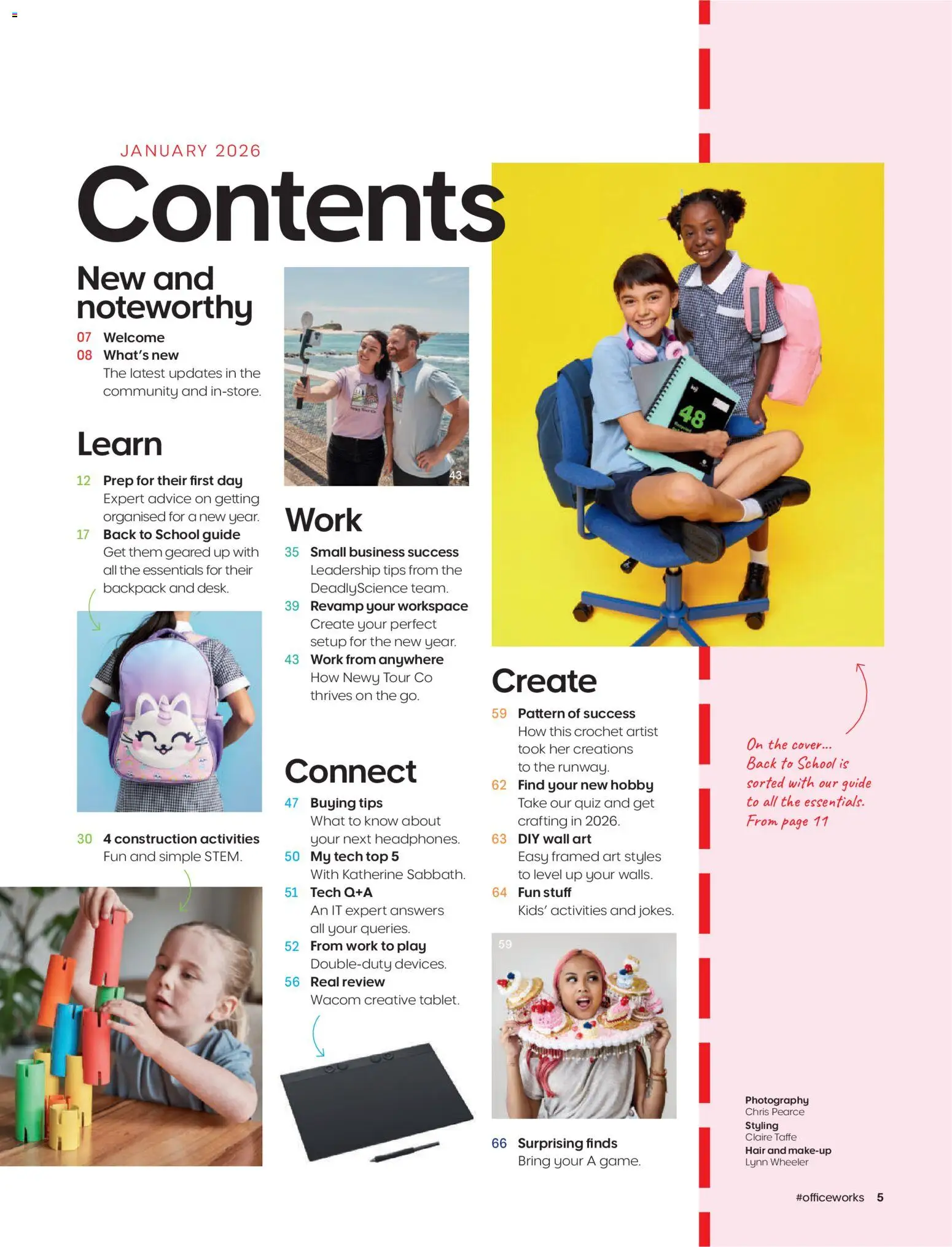 Officeworks catalogue - valid from 01.01.2026 | Page: 5 | Products: Desk, Makeup, Backpack