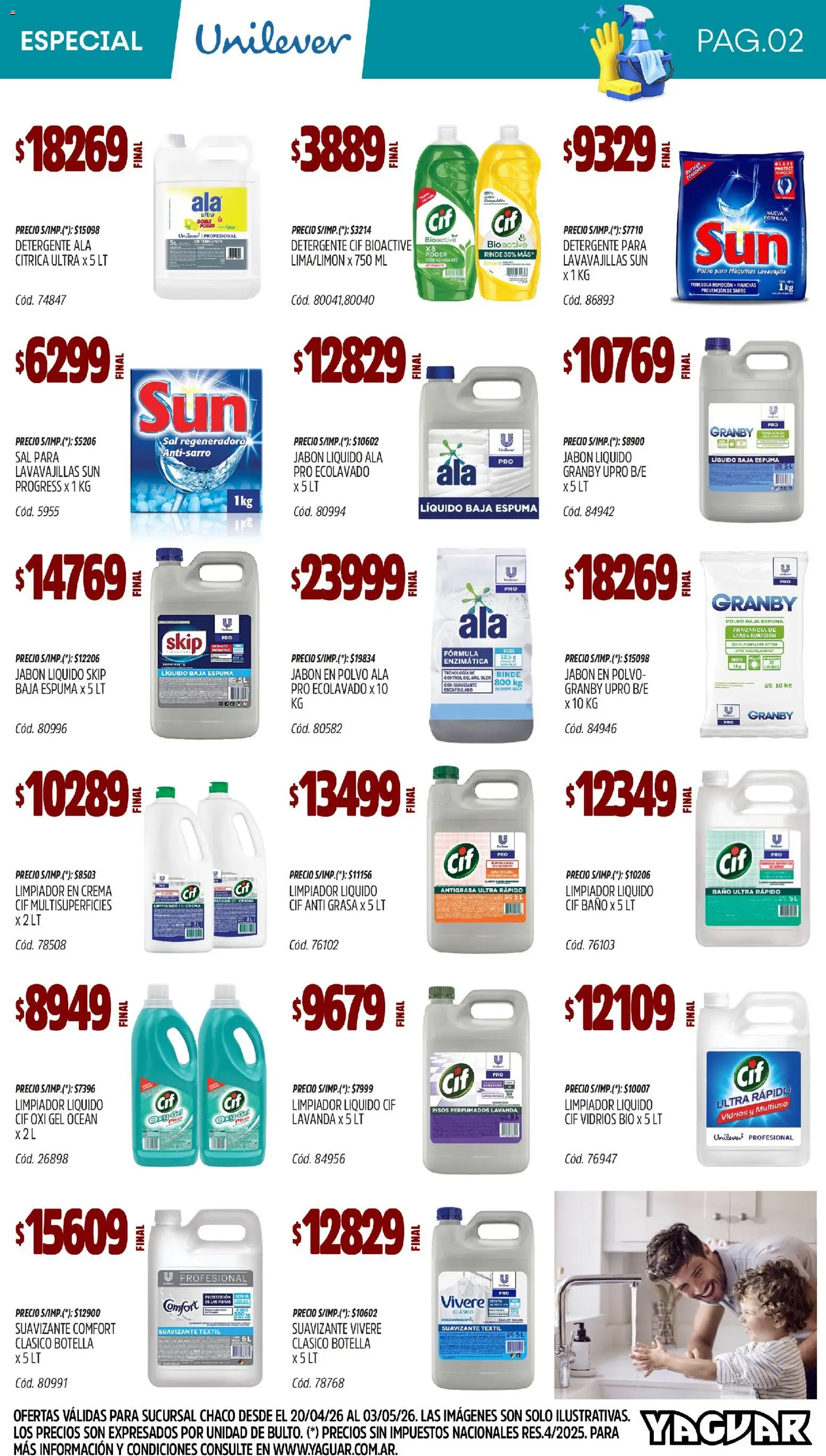 Yaguar - Especial Limpieza Chaco │ válido desde el 20.04.2026 | Página: 2 | Productos: Fragancia, Polvo, Sal, Suavizante