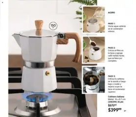 Nuevas ofertas de AVON válidas en toda la República Mexicana desde el 13.09.2025. ¡Encuentra las mejores ofertas en Cafetera italiana, Metal. 16 x 8.7 cm (200399) 35 pts! | Página: 67 | Productos: Agua, Café, Cafetera, Contenedor