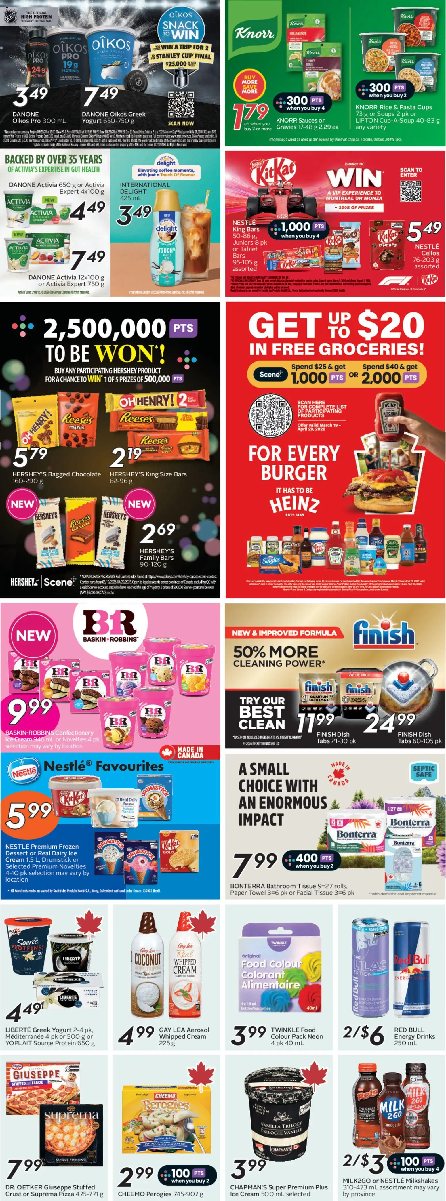 Sobeys flyer valid from 16.04.2026 | Page: 22 | Products: Pasta, Ketchup, Ice cream, Milk