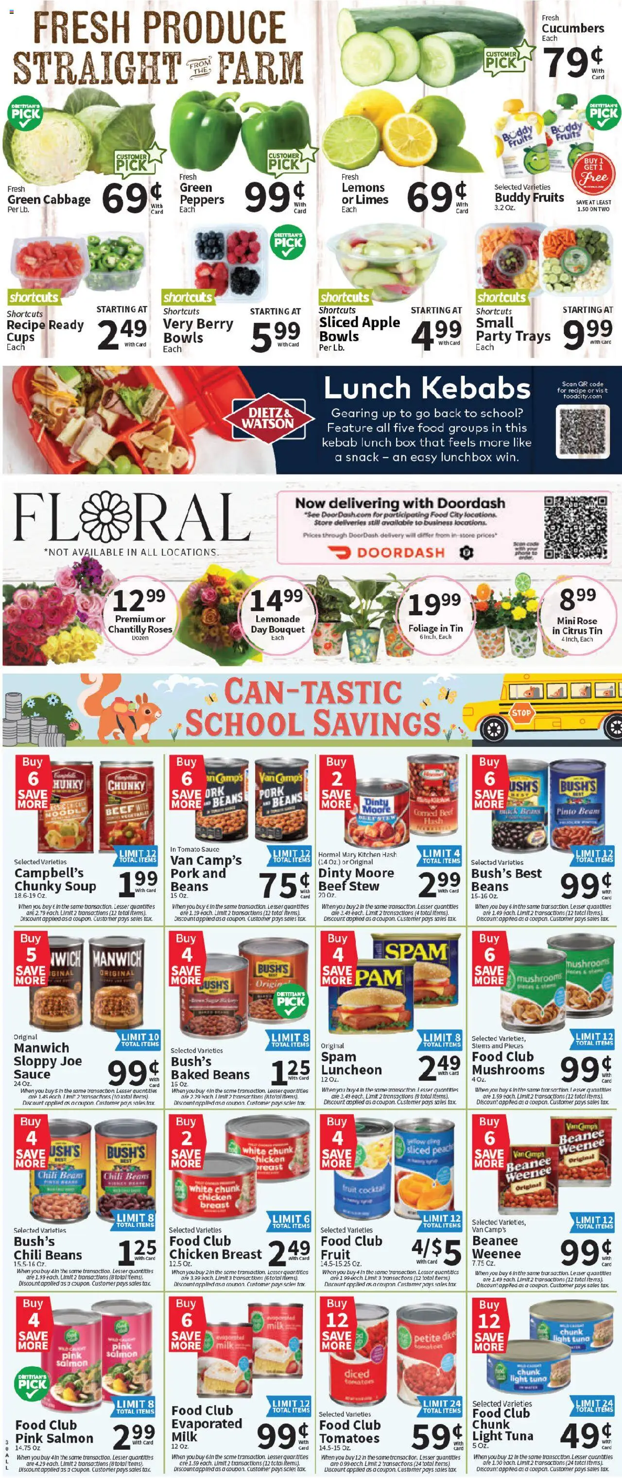 Food City Weekly Ad - valid from 13.08.2025 | Page: 5 | Products: Milk, Cucumbers, Fruits, Cabbage