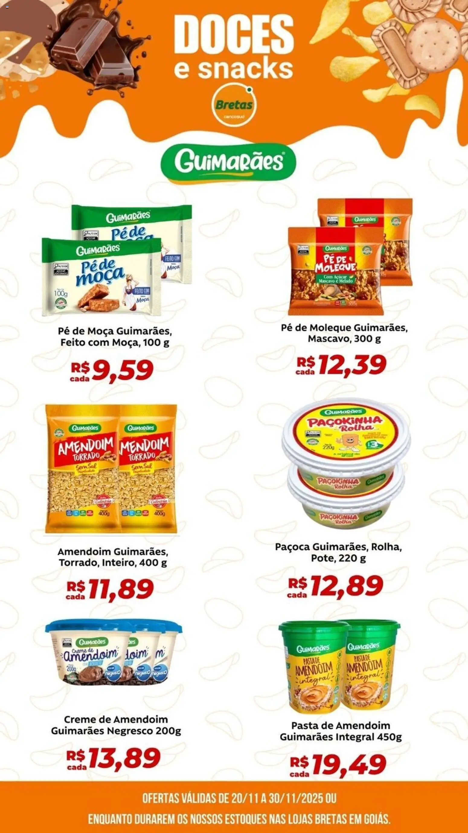 Bretas Folheto - válido de 20.11.2025 | Página: 1 | Produtos: Amendoim, Doces, Açúcar mascavo, Pasta de amendoim