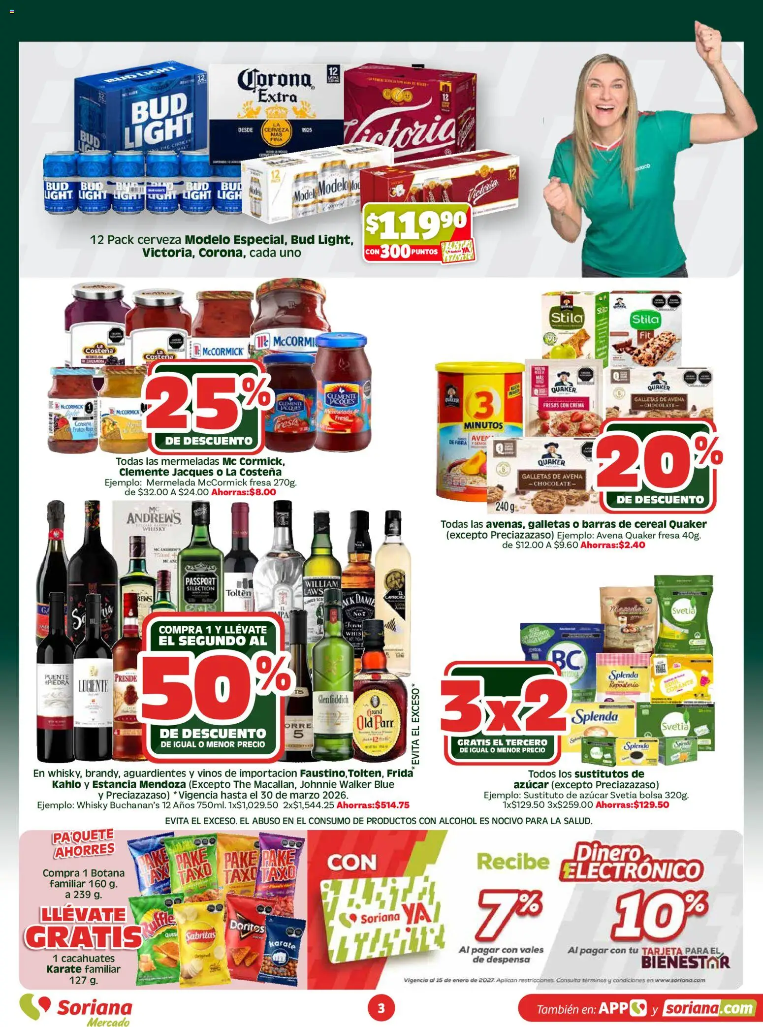 Nuevas ofertas de Soriana válidas en toda la República Mexicana desde el 26.03.2026. ¡Encuentra las mejores ofertas en Soriana En vacaciones apoyamos con todo - Mercado! | Página: 3 | Productos: Crema, Bolsa, Cerveza, Galletas