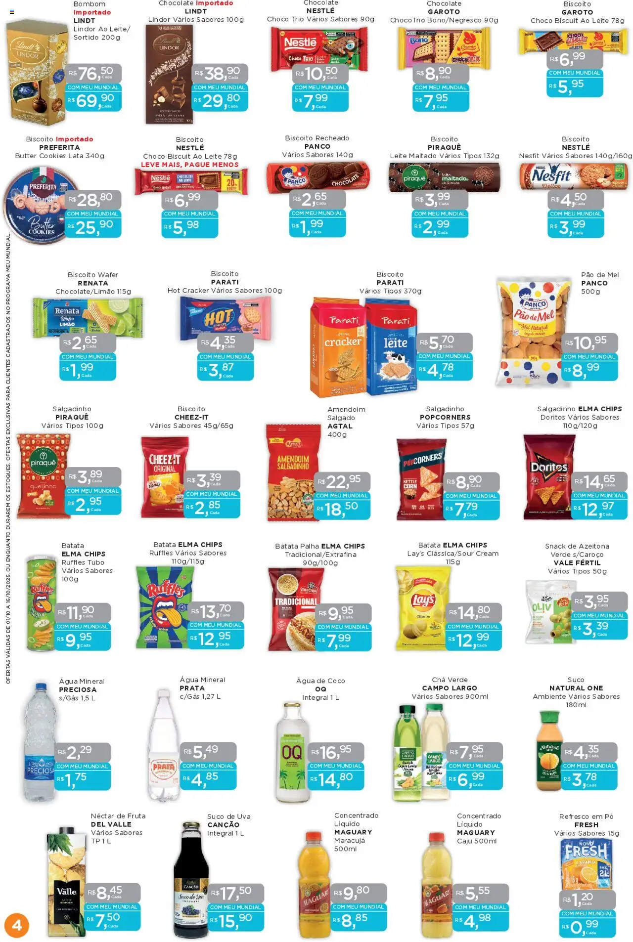 Mundial Folheto - válido de 01.10.2025 | Página: 4 | Produtos: Caju, Mel, Cookies, Biscoito recheado
