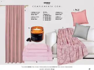 Vista previa de Andrea catálogo Home, nuevo folleto de la tienda, válido en México a partir del 25.01.2026 | Página: 21 | Productos: Funda, Vela, Funda de almohada, Almohada