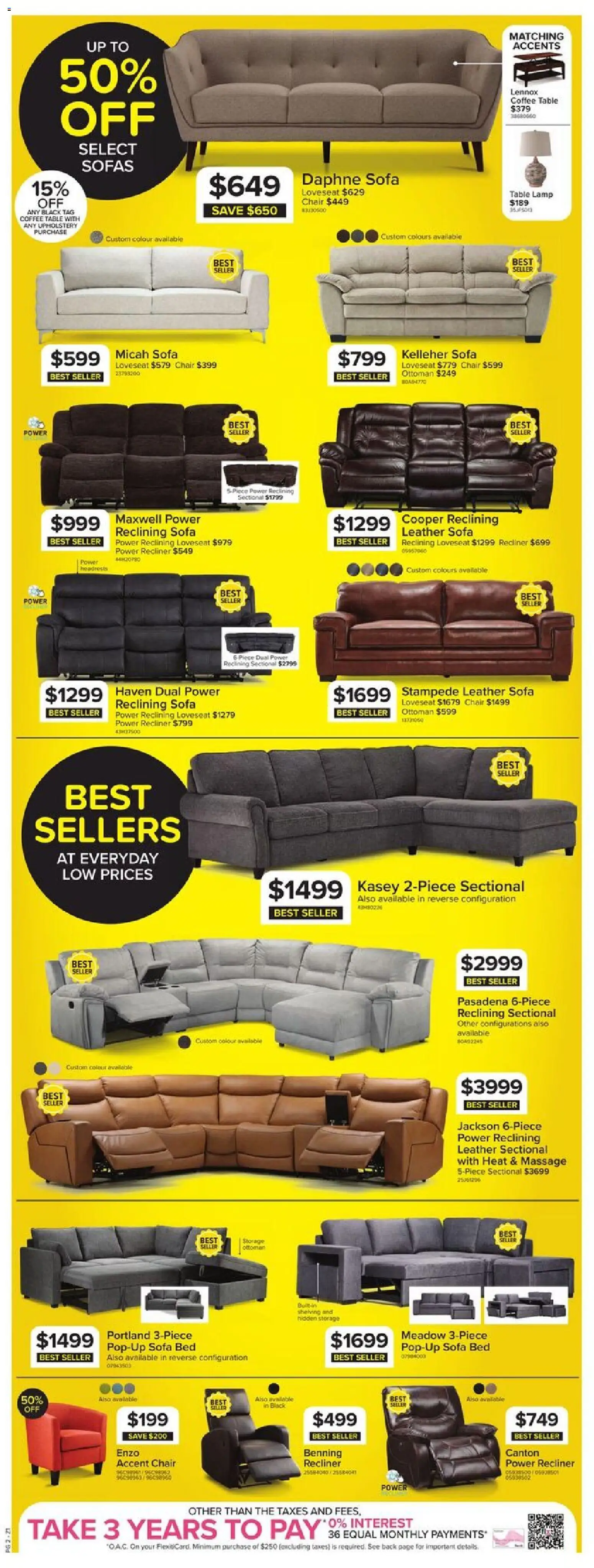 Leon's flyer valid from 15.01.2026 | Page: 3 | Products: Bed, Sofa, Chair, Coffee