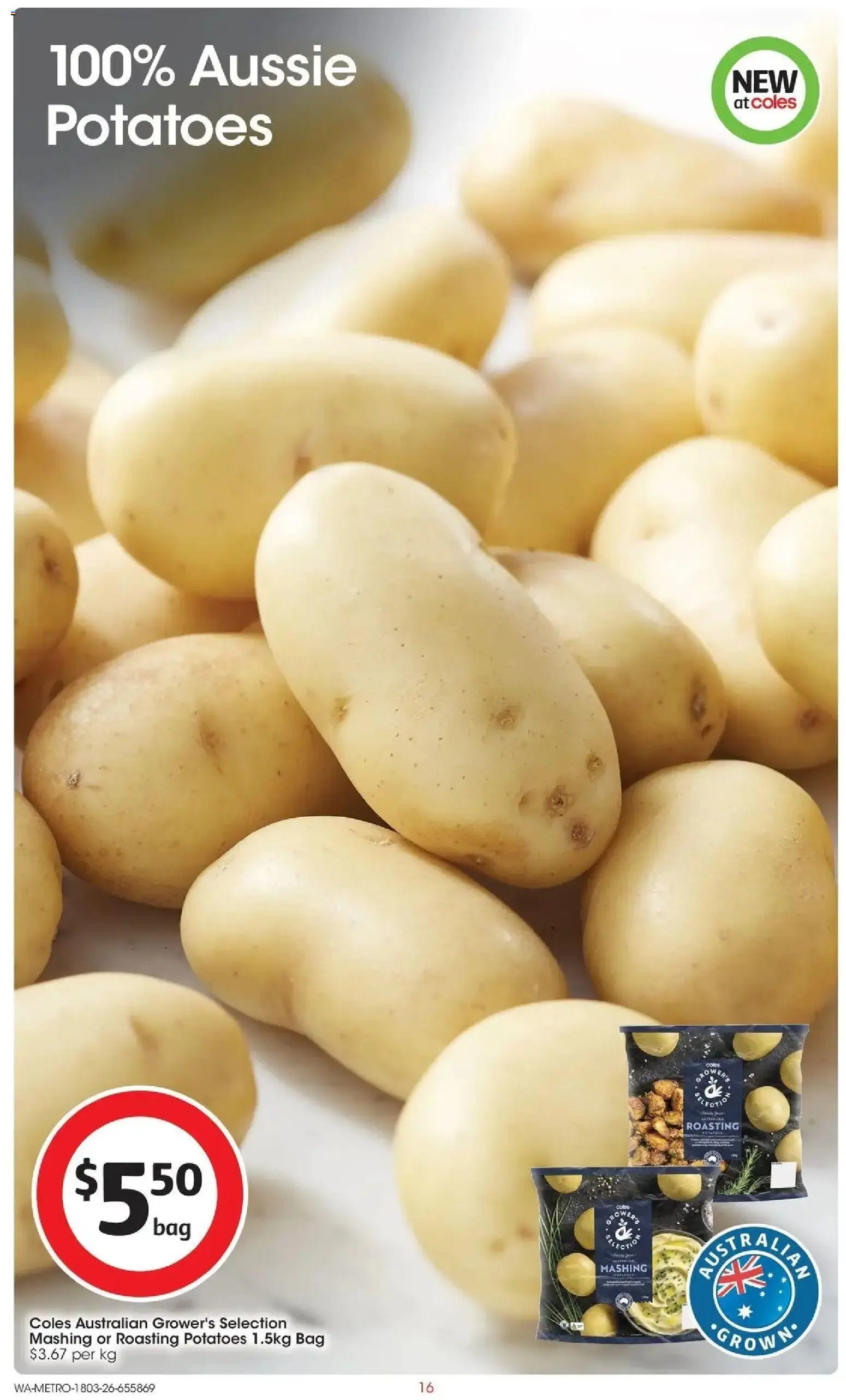 Coles catalogue - valid from 17.03.2026 | Page: 16 | Products: Potatoes, Bag
