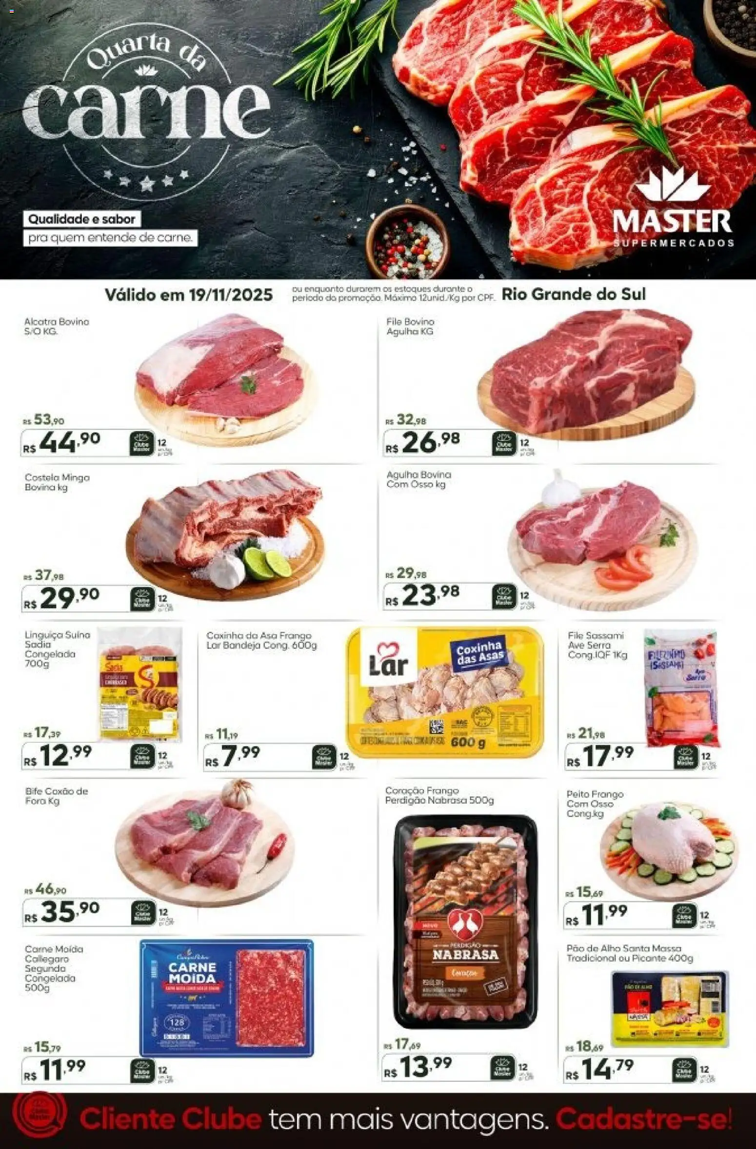 Master Folheto - válido de 19.11.2025 | Página: 1 | Produtos: Alho, Pão, Carne, Massa