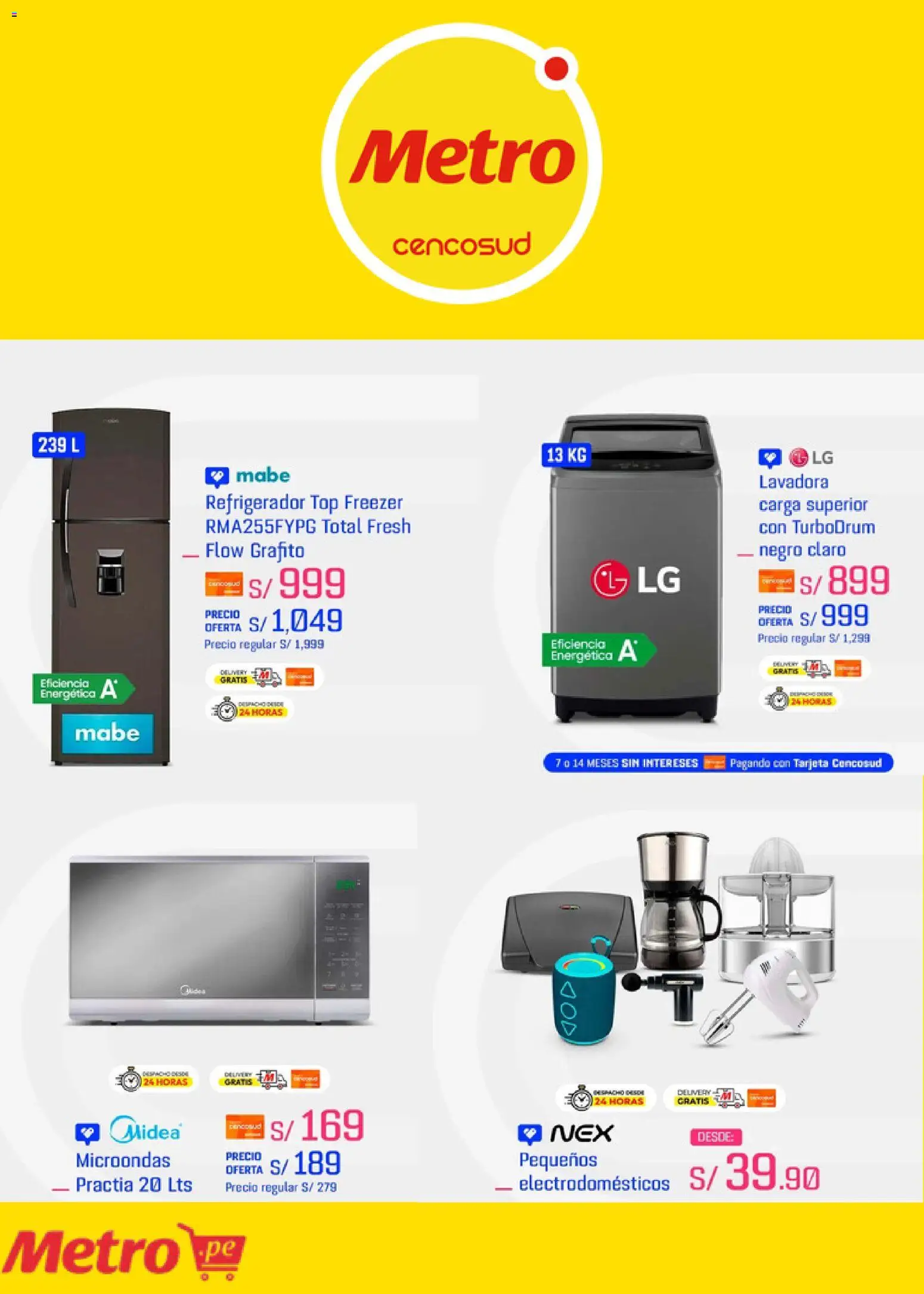 Catálogo Metro válido desde 20.04.2026 | Página: 5 | Productos: Refrigerador, Lavadora