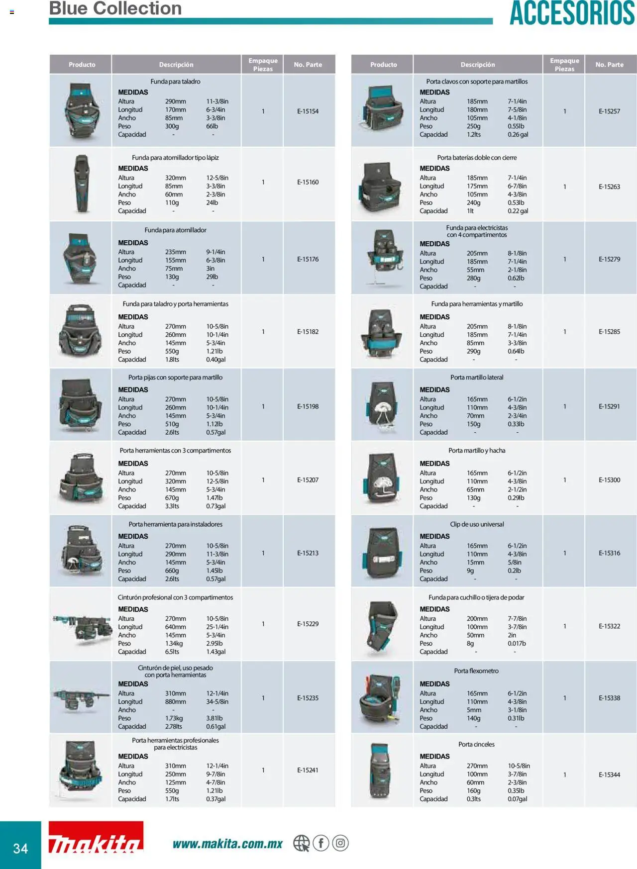 Nuevas ofertas de Makita válidas en toda la República Mexicana desde el 08.07.2024. ¡Encuentra las mejores ofertas en Makita catálogo Accesorios! | Página: 34 | Productos: Tijera, Funda, Cuchillo, Hacha