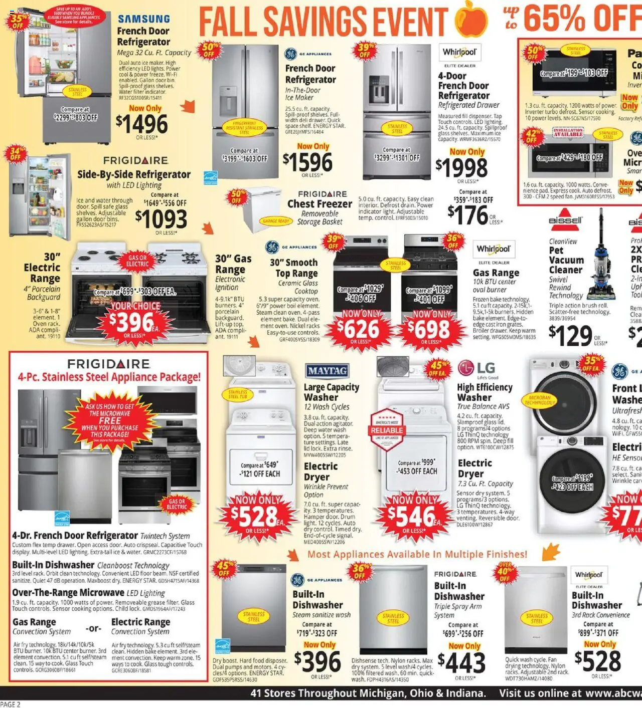 ABC Warehouse Weekly Ad - valid from 21.09.2025 | Page: 2 | Products: Swivel, Sensor, Washer, Ice Maker