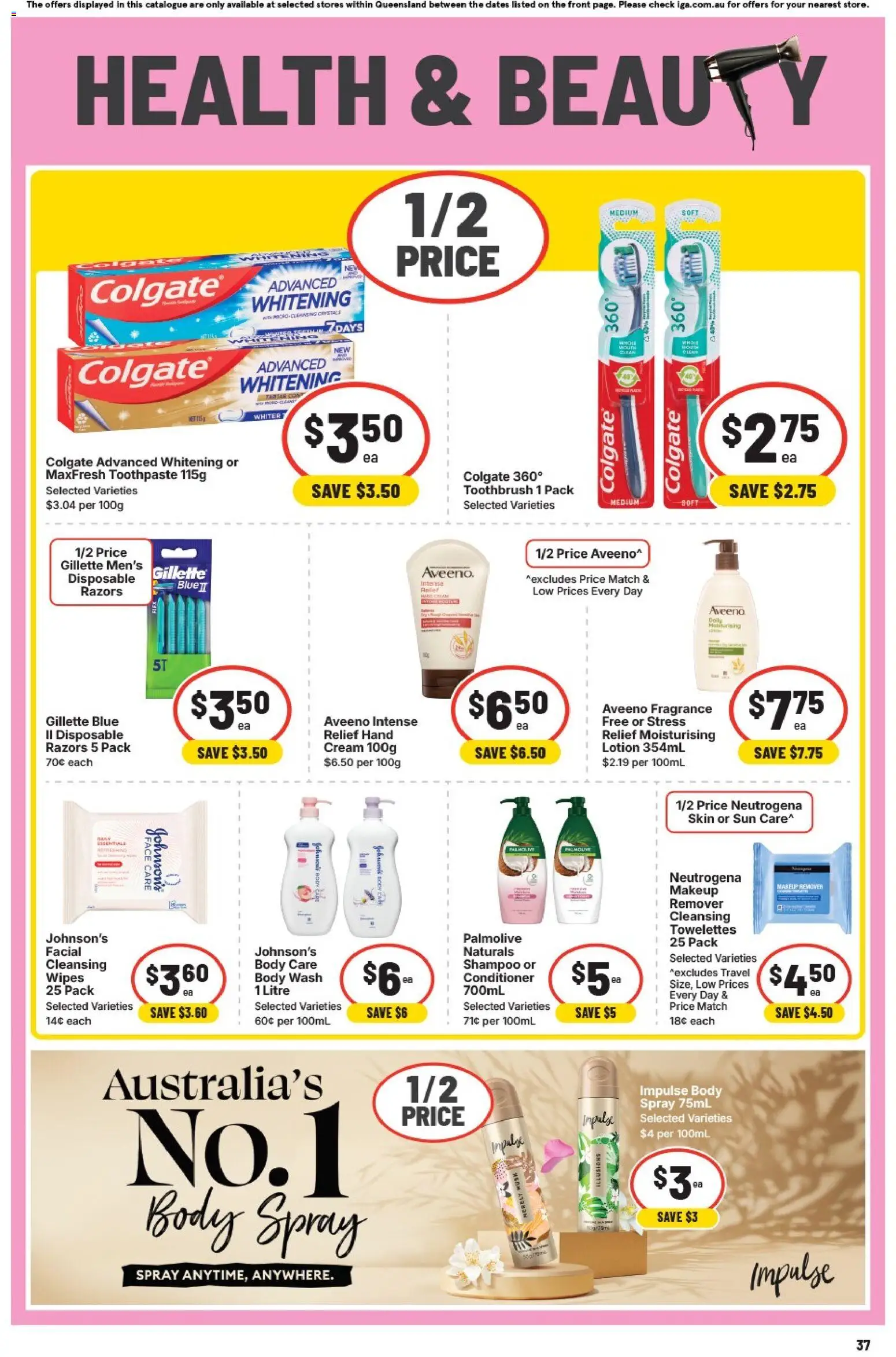 IGA catalogue - valid from 25.02.2026 | Page: 38 | Products: Shampoo, Lotion, Toothbrush, Razors