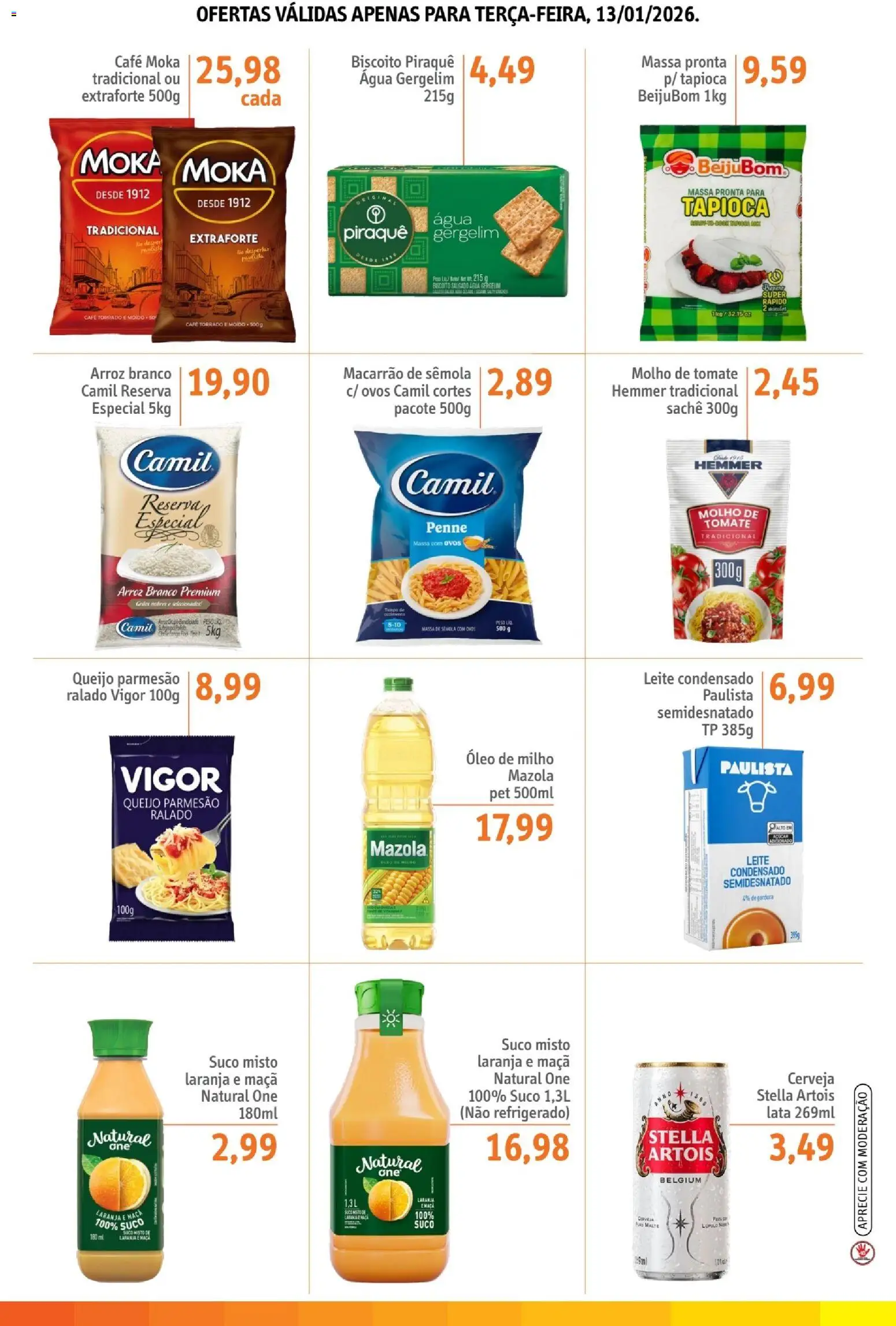 Sonda Folheto - válido de 13.01.2026 | Página: 3 | Produtos: Leite, Queijo, Café, Cerveja