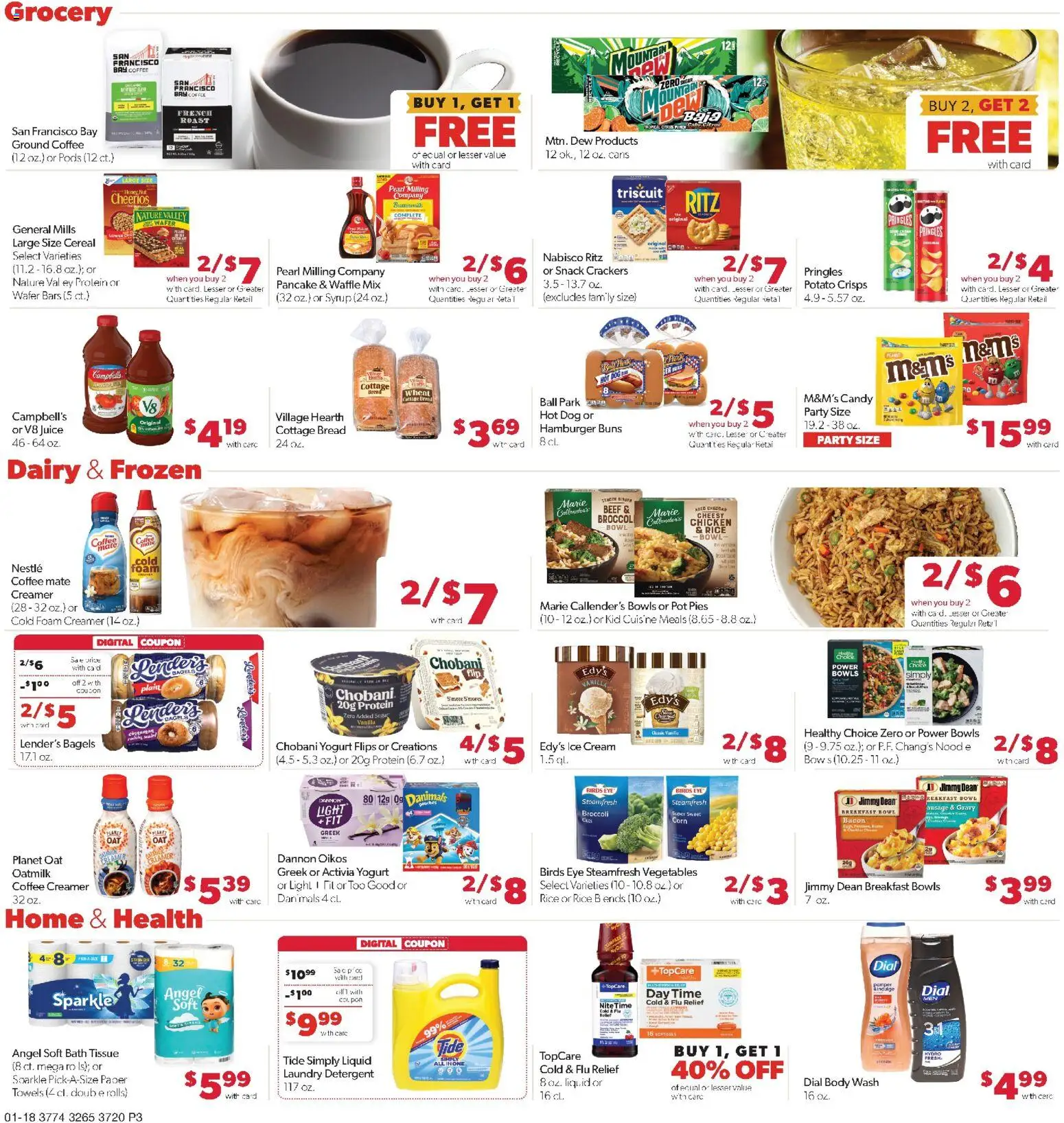 Family Fare Weekly Ad - NE - valid from 18.01.2026 | Page: 3 | Products: Coffee, Cream, Vegetables, Watch
