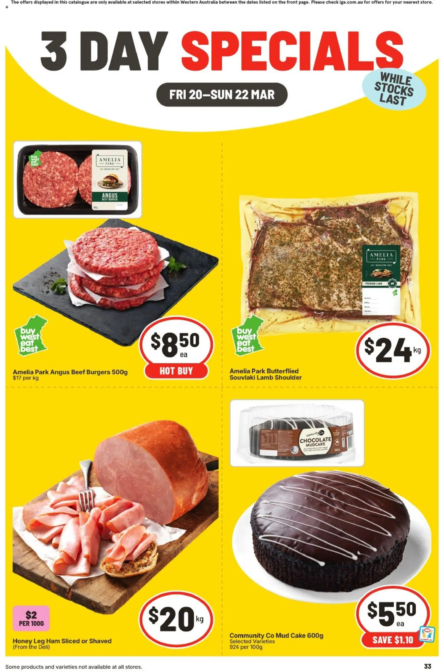 IGA catalogue - valid from 20.03.2026 | Page: 1 | Products: Chocolate, Ham, Honey, Lamb