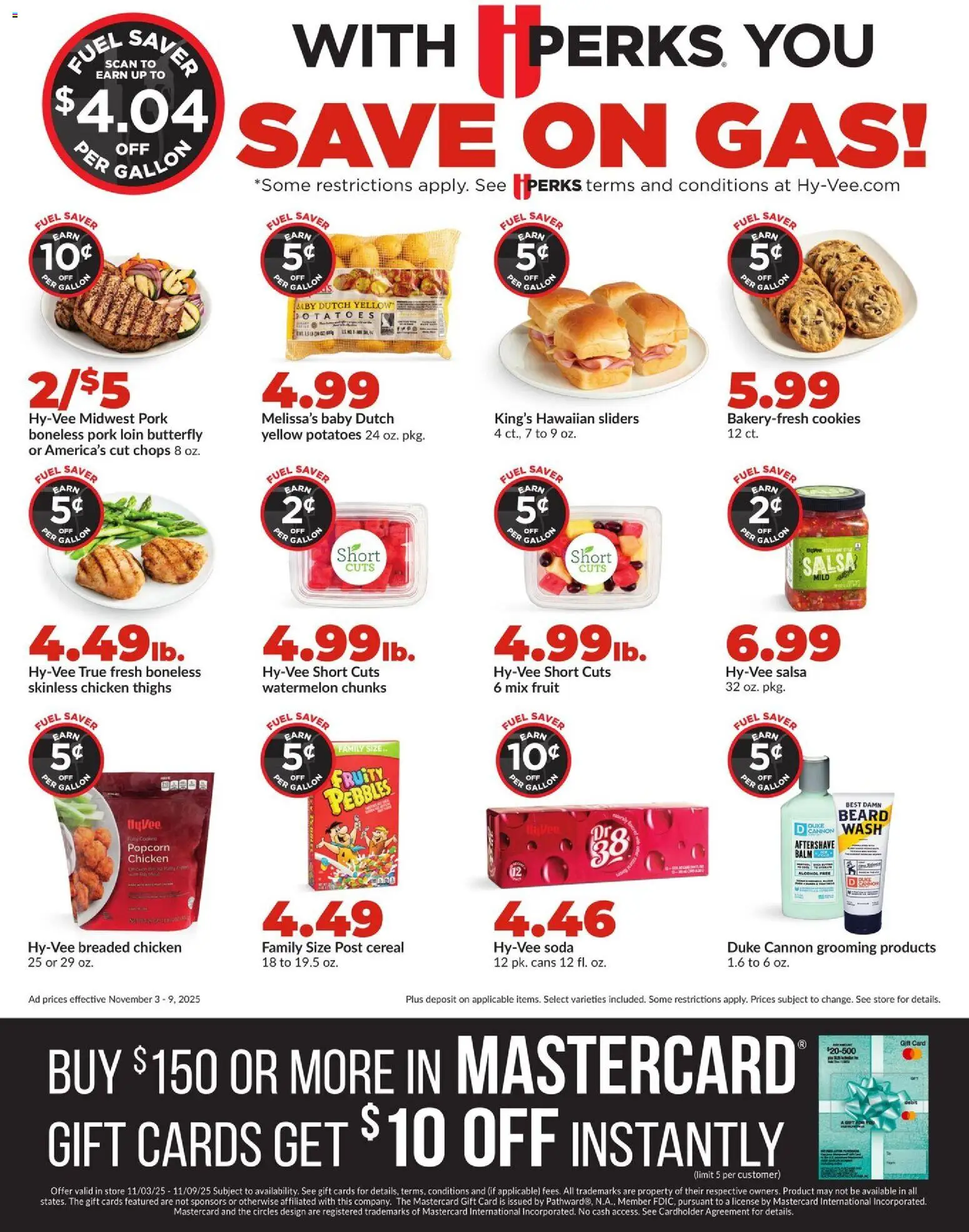 HyVee Weekly Ad - valid from 03.11.2025 | Page: 10 | Products: Pork, Cookies, Potatoes, Watermelon