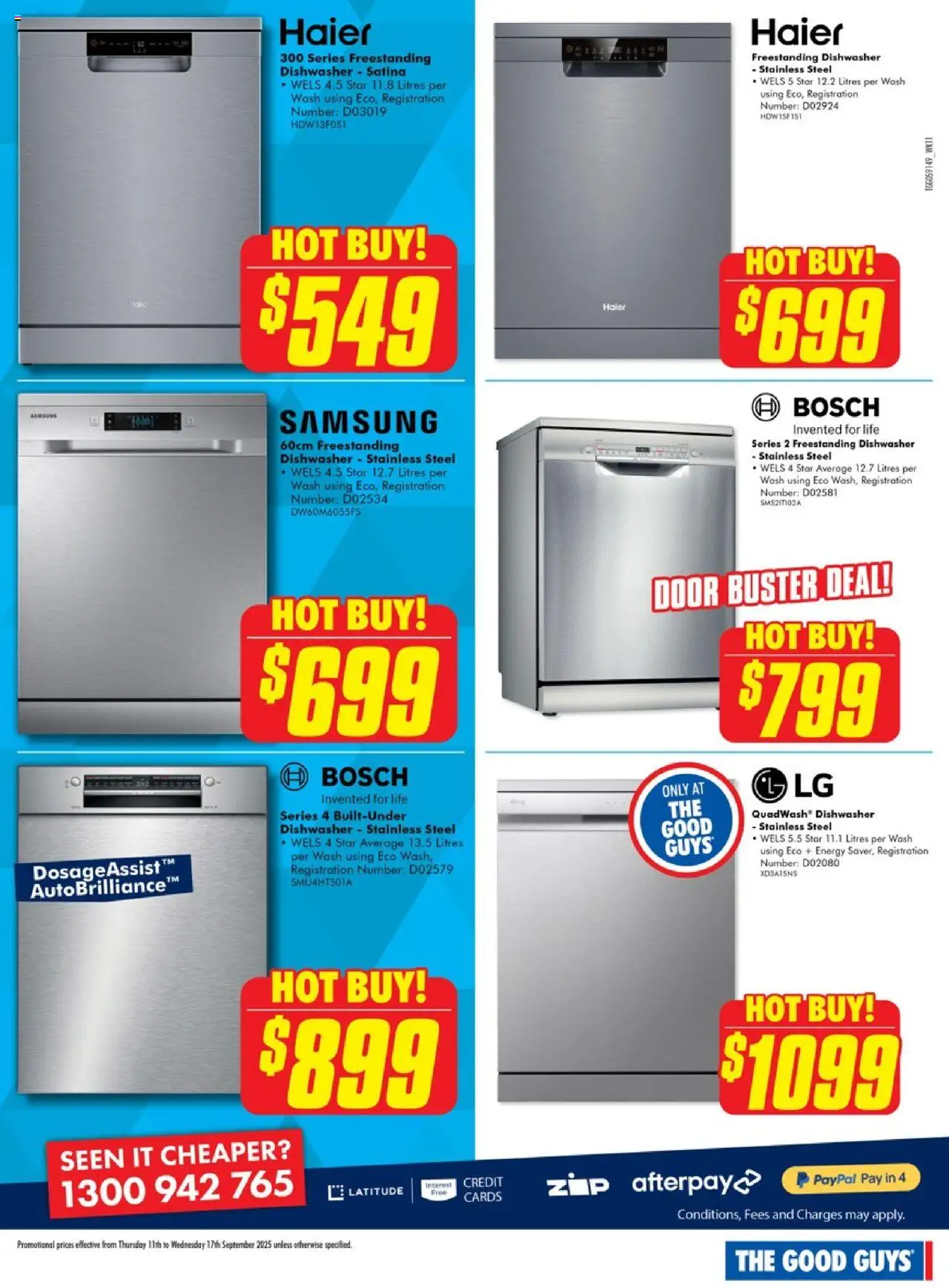 The Good Guys catalogue - valid from 10.09.2025 | Page: 5 | Products: Door, Dishwasher