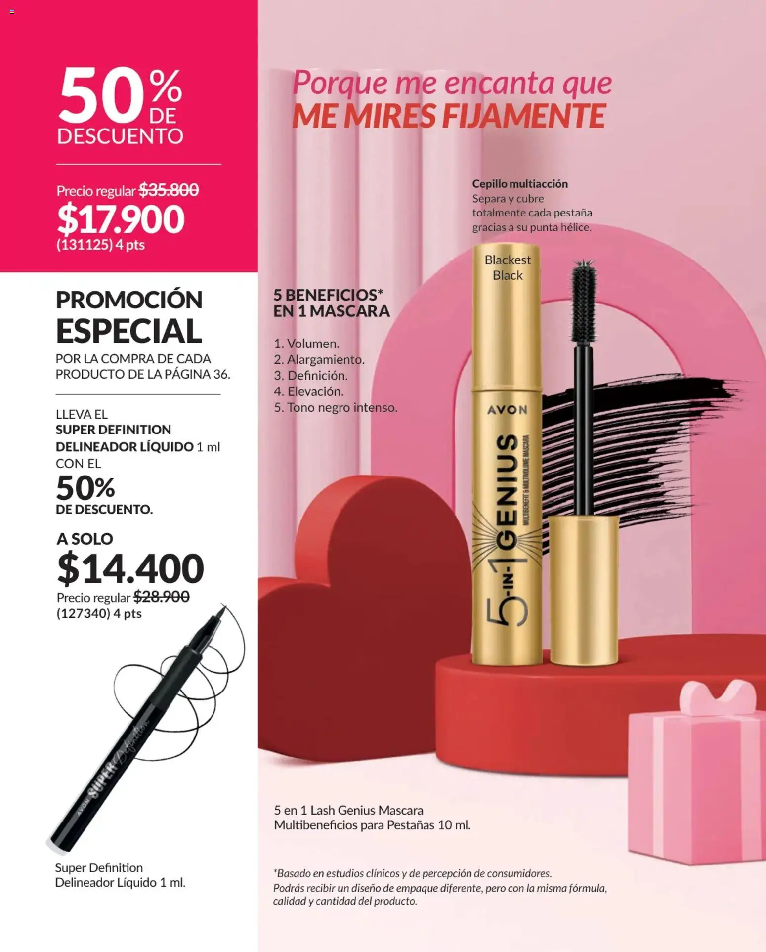 Avon revista - valida desde el 01.02.2026 | Página: 36 | Productos: Cepillo, Máscara, Delineador