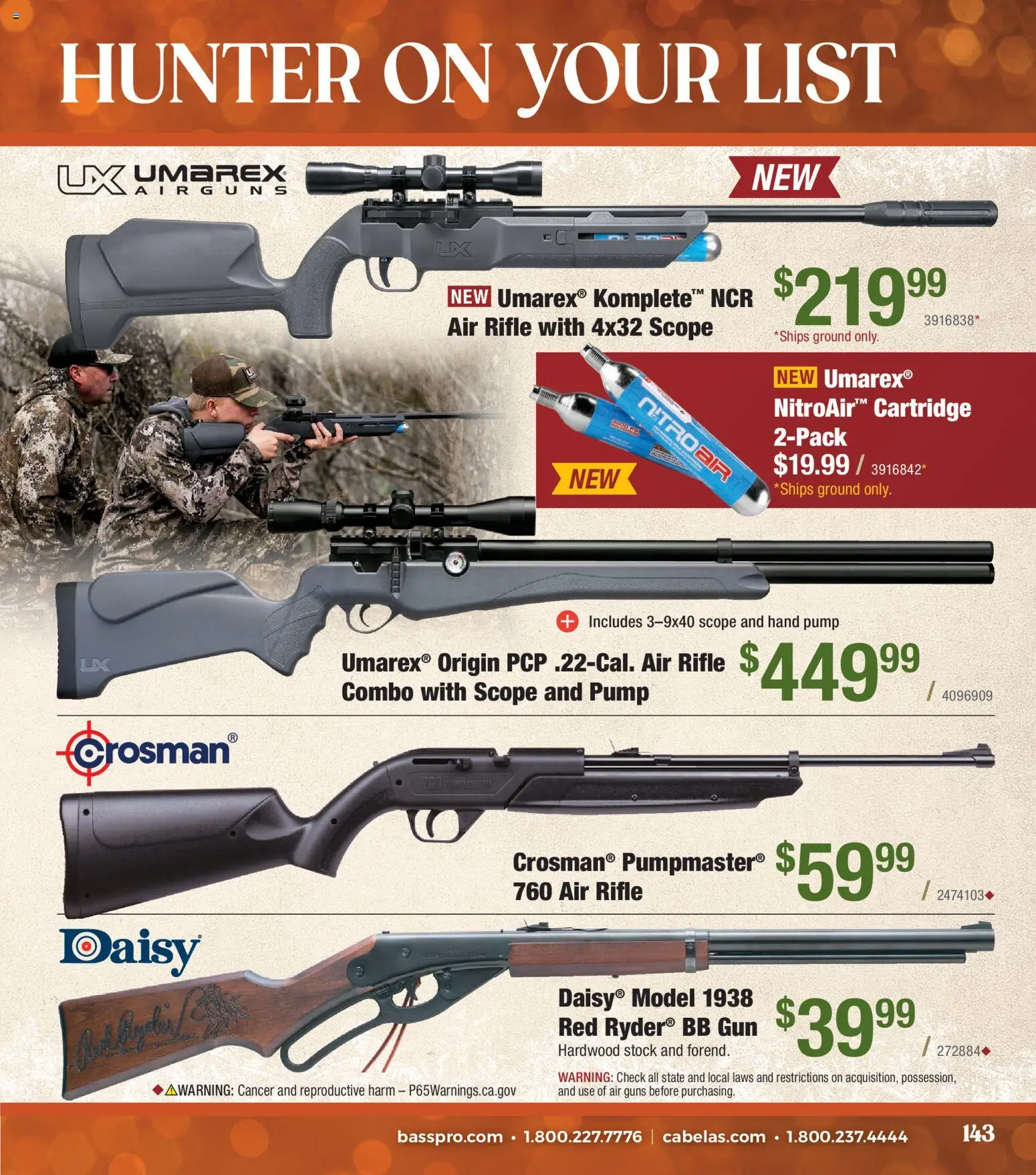 Cabela's Christmas Gift Guide 25 - valid from 01.11.2025 | Page: 143 | Products: Pump, Gun, Rifle