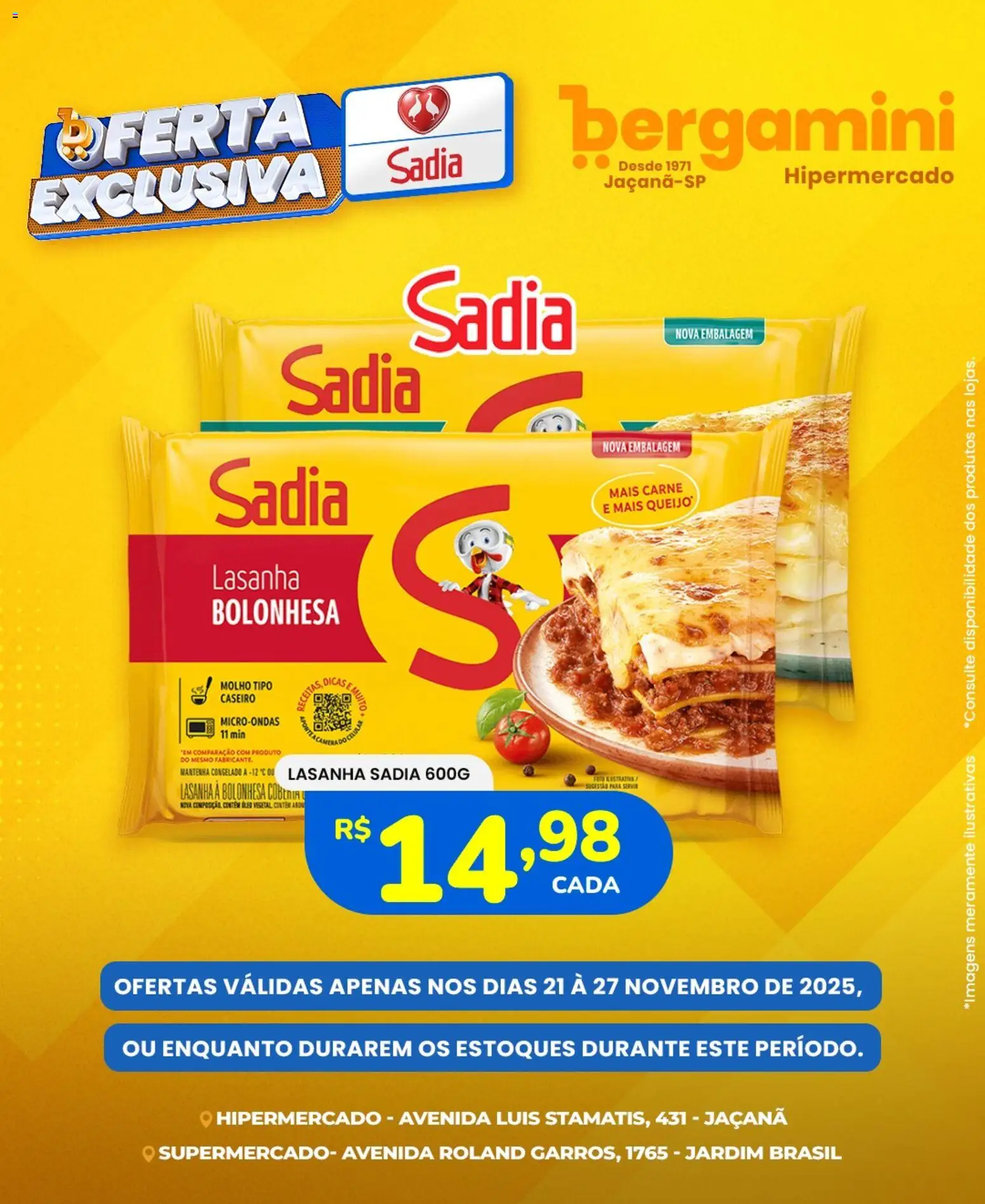Supermercado Bergamini Folheto - válido de 21.11.2025 | Página: 6 | Produtos: Microondas, Carne, Lasanha, Câmera
