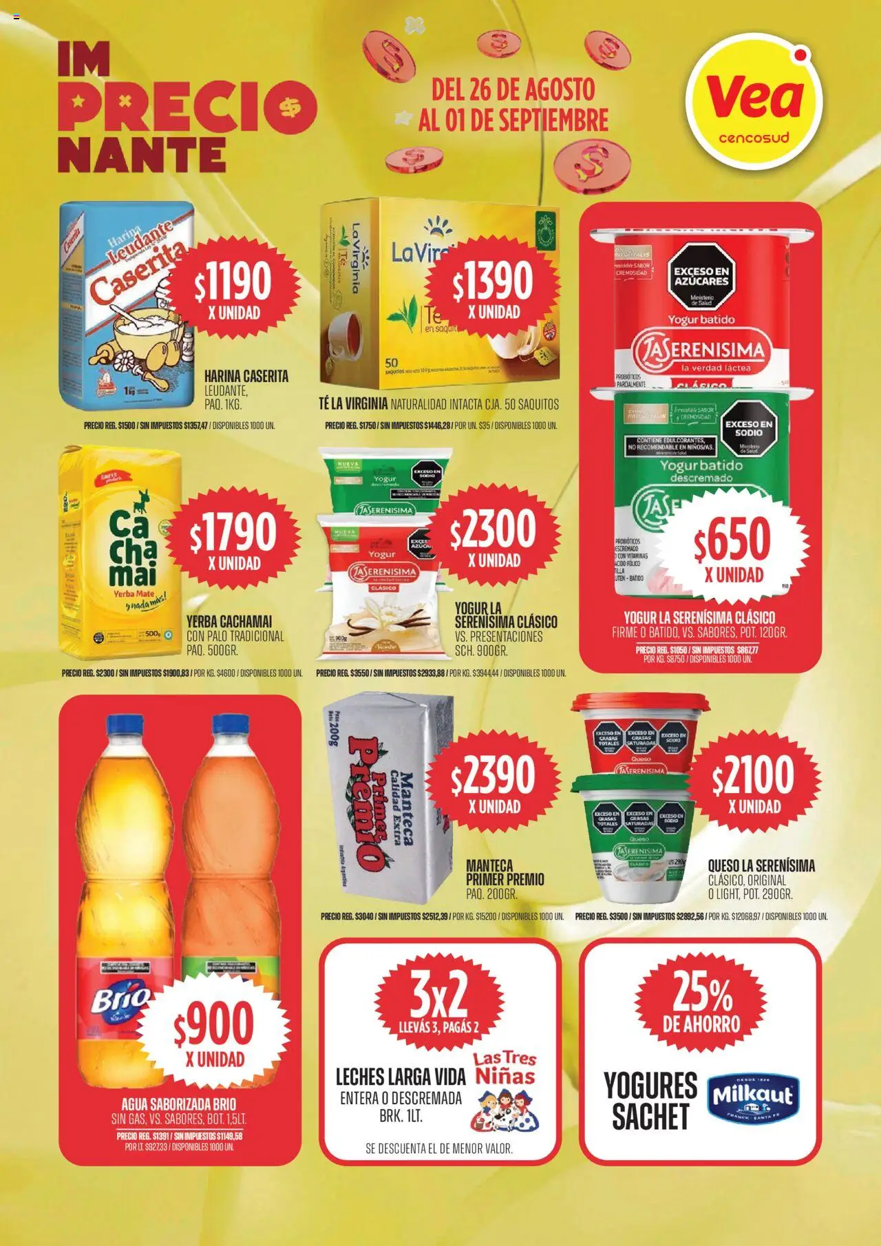 Vea - Oferta imPRECIOnante | Córdoba │ válido desde el 26.08.2025 | Página: 2 | Productos: Mate, Agua, Queso, Yogur
