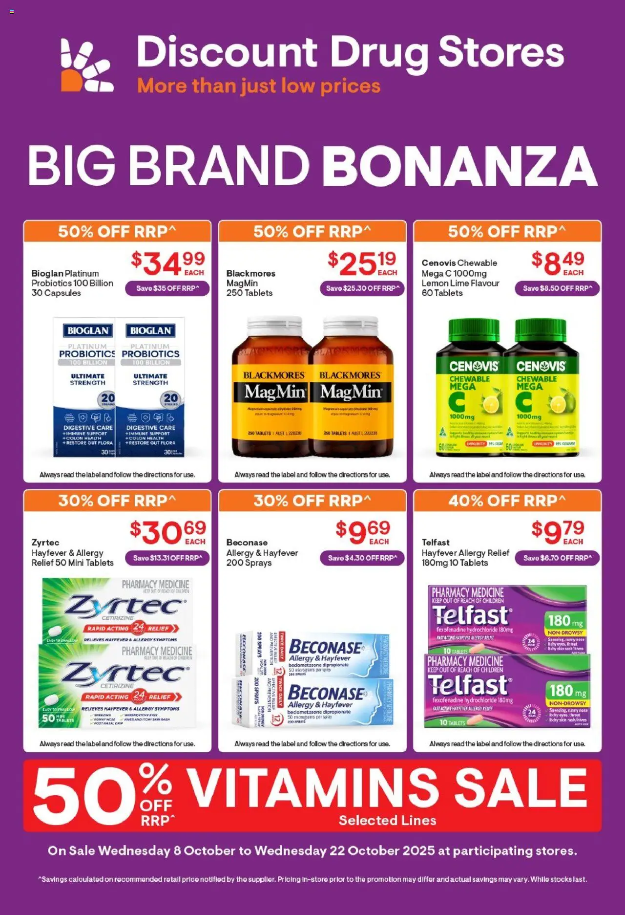 Discount Drug Stores catalogue - valid from 08.10.2025 | Page: 1 | Products: Lemon, Lime, Tablets, Allergy