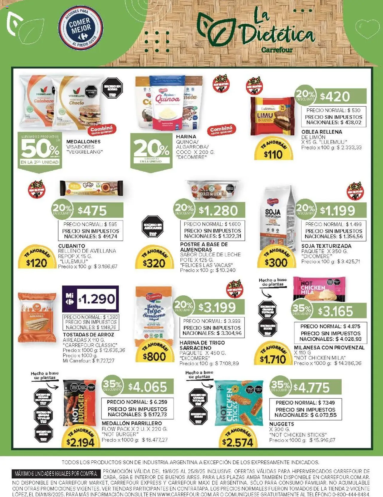 Carrefour ofertas - CABA │ válido desde el 19.08.2025 | Página: 18 | Productos: Teléfono, Almendras, Harina, Dulce de leche