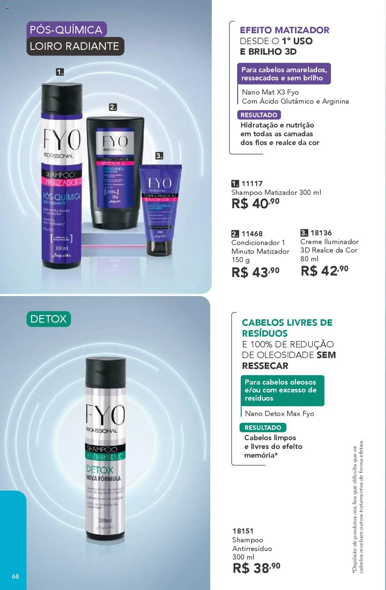 Jequiti Folheto - válido de 03.10.2025 | Página: 68 | Produtos: Shampoo, Condicionador, Creme, Iluminador